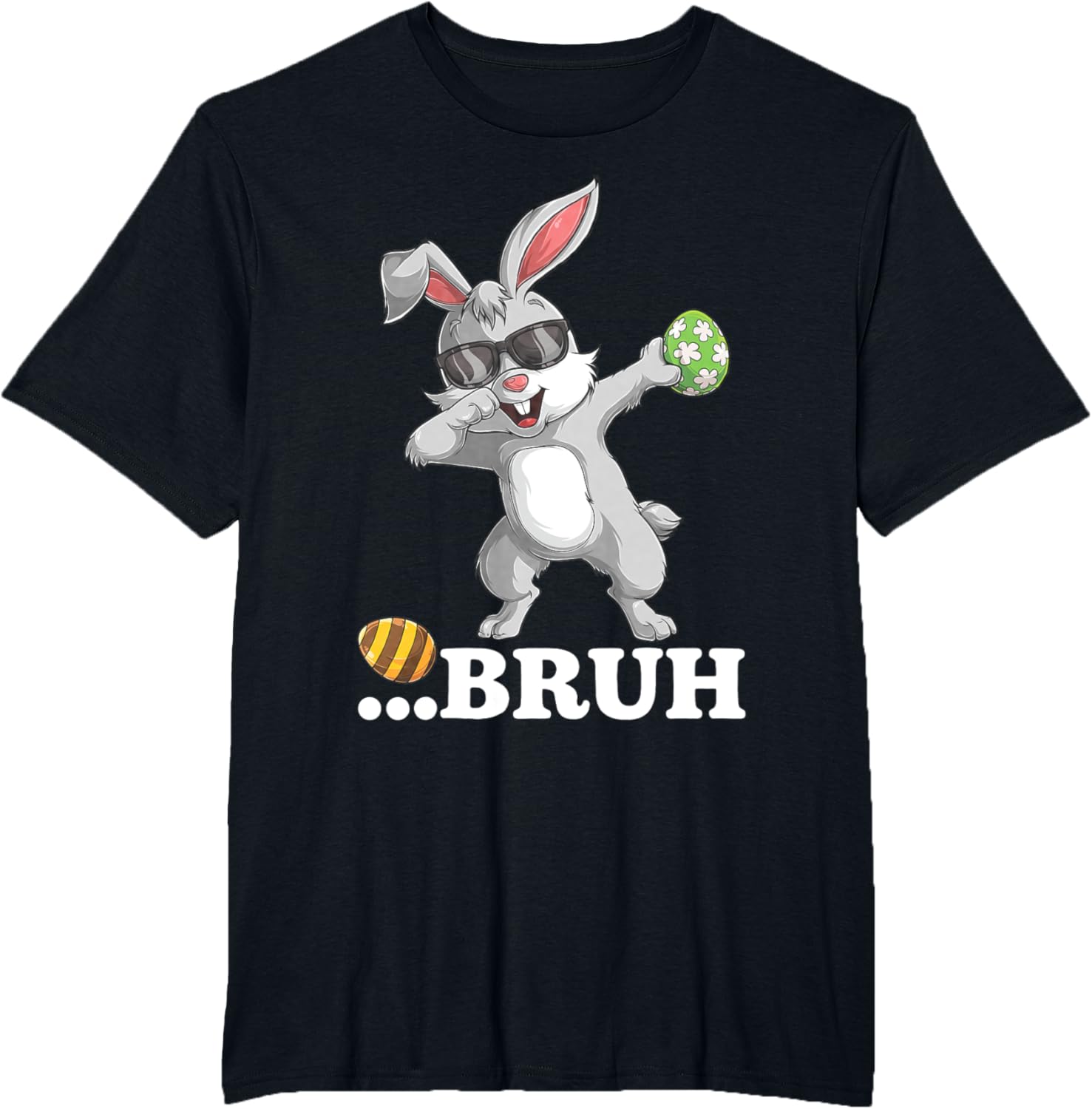 Bruh Dabbing Bunny Funny mens kids Boys Easter day T-Shirt