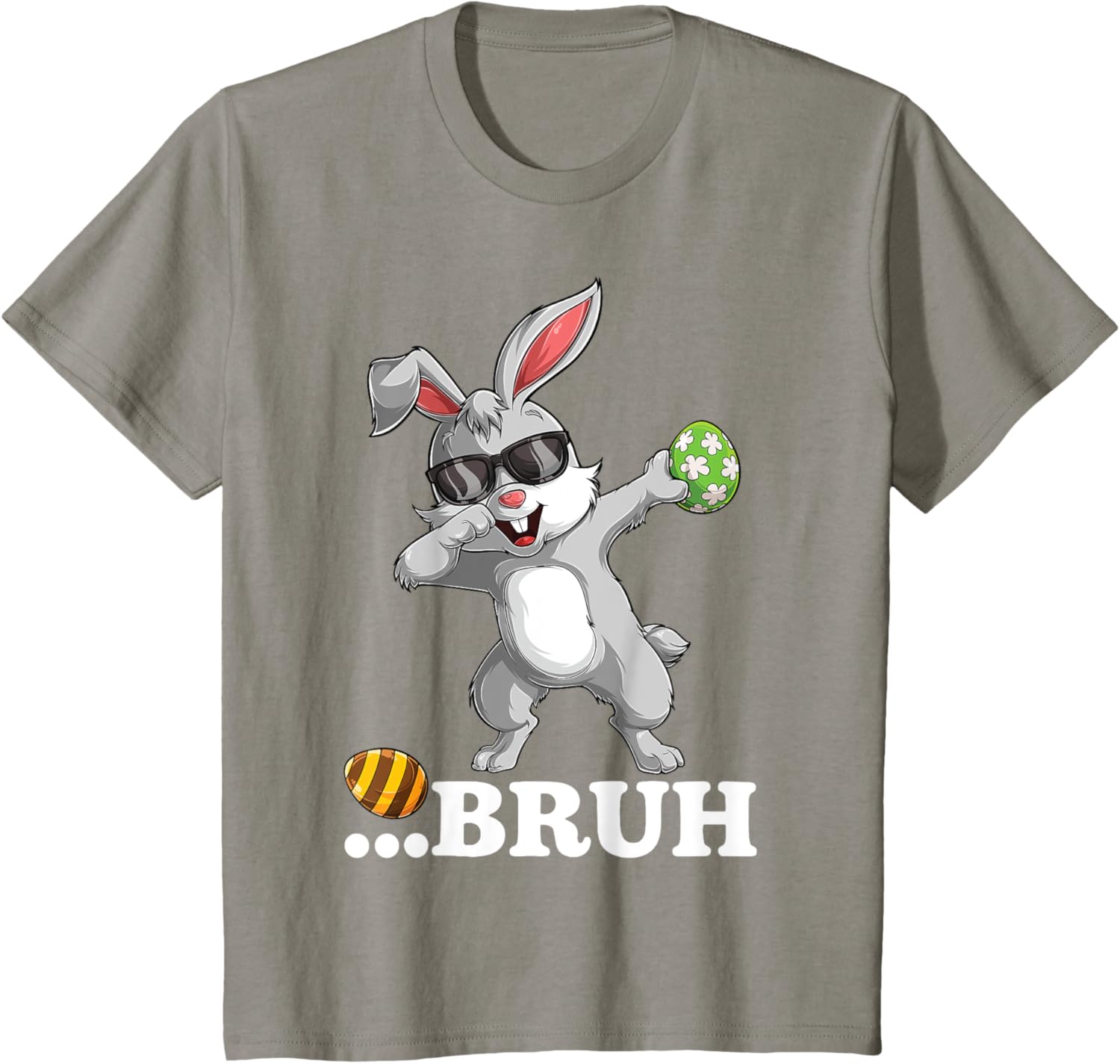 Bruh Dabbing Bunny Funny mens kids Boys Easter day T-Shirt