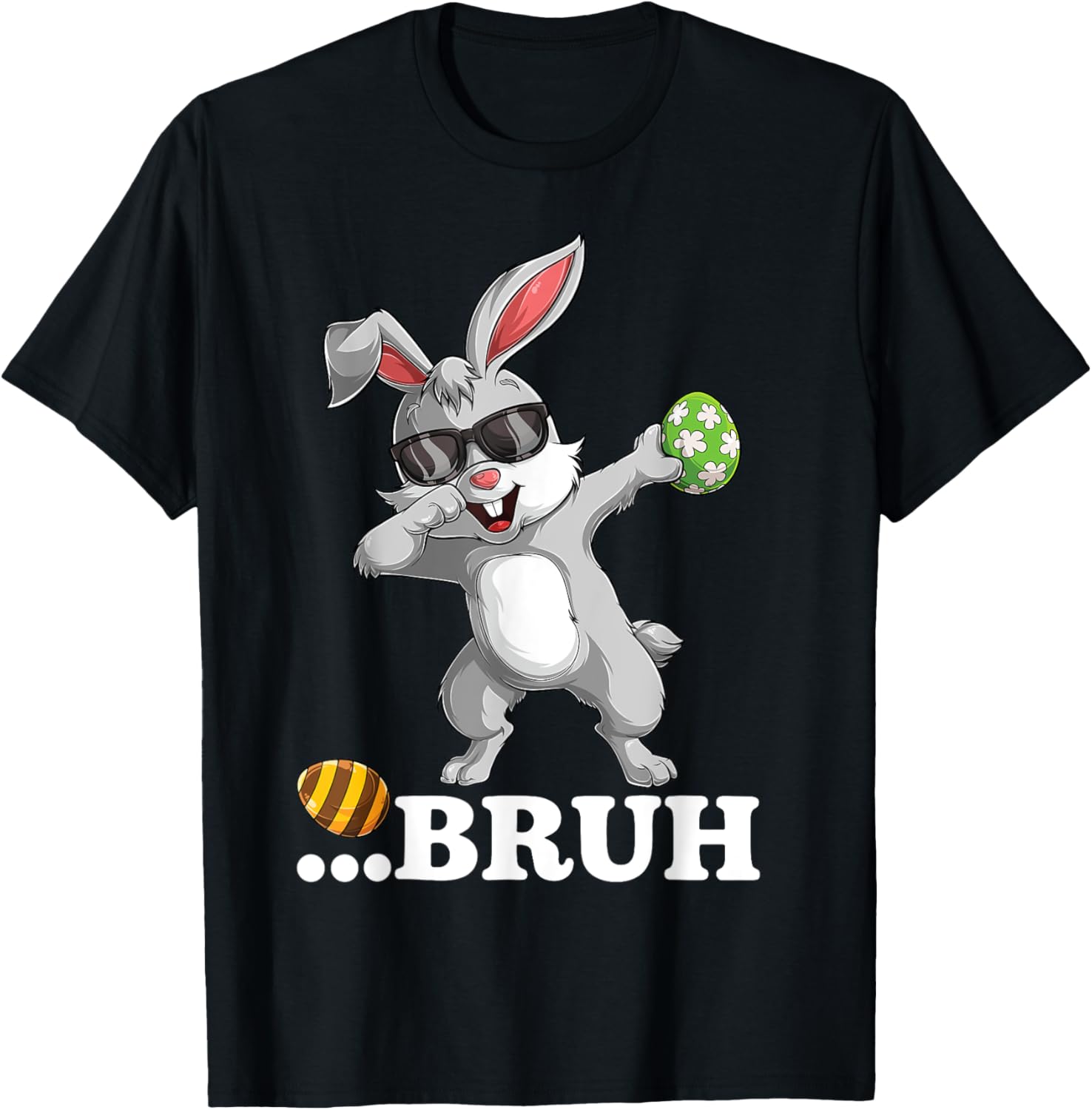 Bruh Dabbing Bunny Funny mens kids Boys Easter day T-Shirt