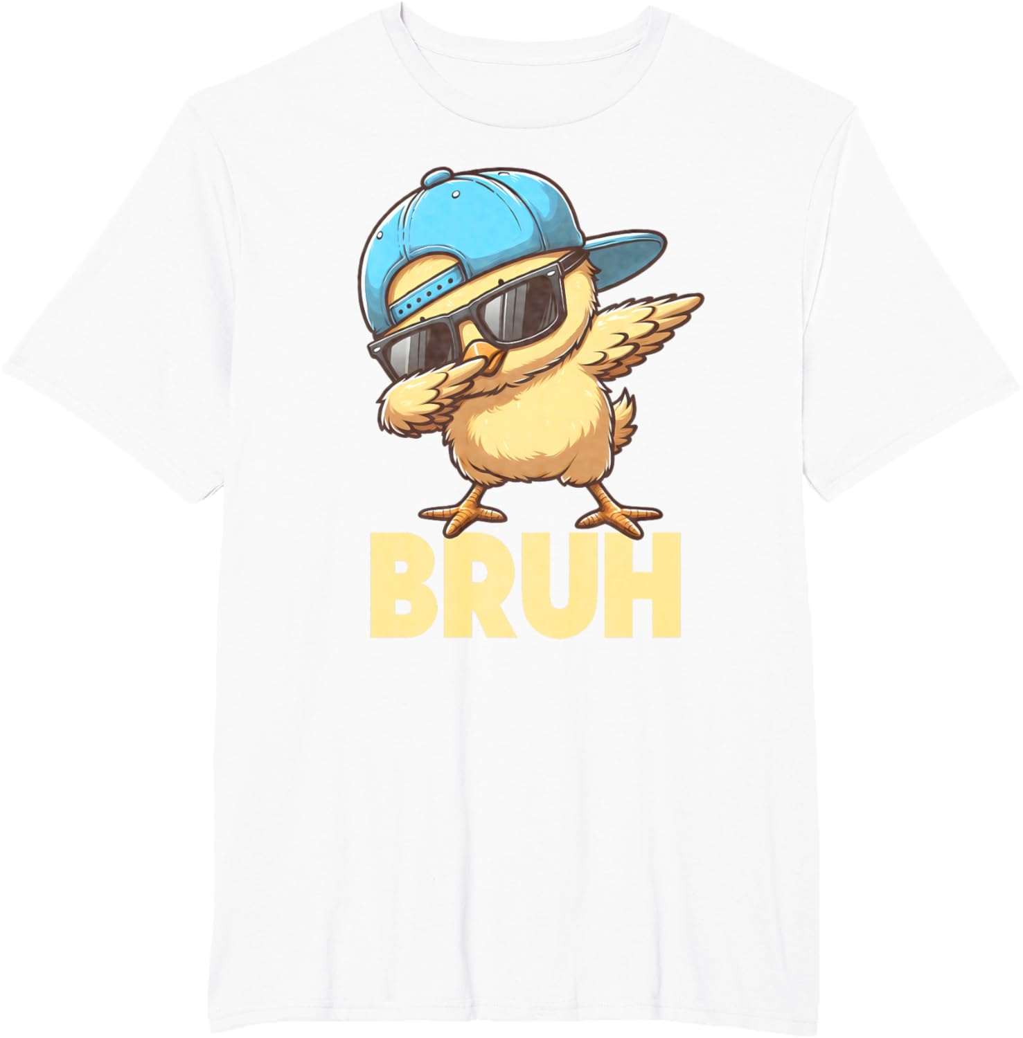 Bruh Dabbing Chick Eggs Basket Funny Easter Day Boys Kids T-Shirt