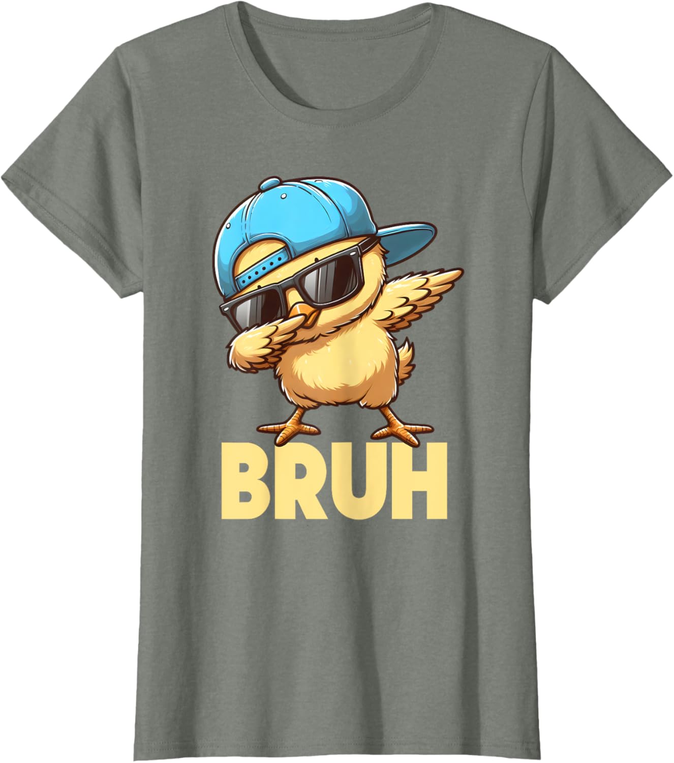 Bruh Dabbing Chick Eggs Basket Funny Easter Day Boys Kids T-Shirt