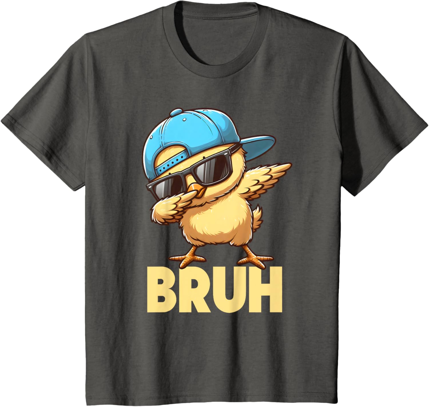 Bruh Dabbing Chick Eggs Basket Funny Easter Day Boys Kids T-Shirt