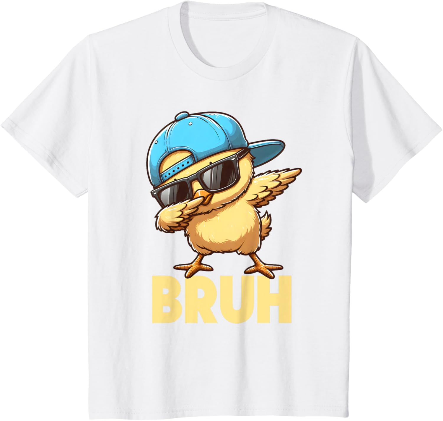 Bruh Dabbing Chick Eggs Basket Funny Easter Day Boys Kids T-Shirt