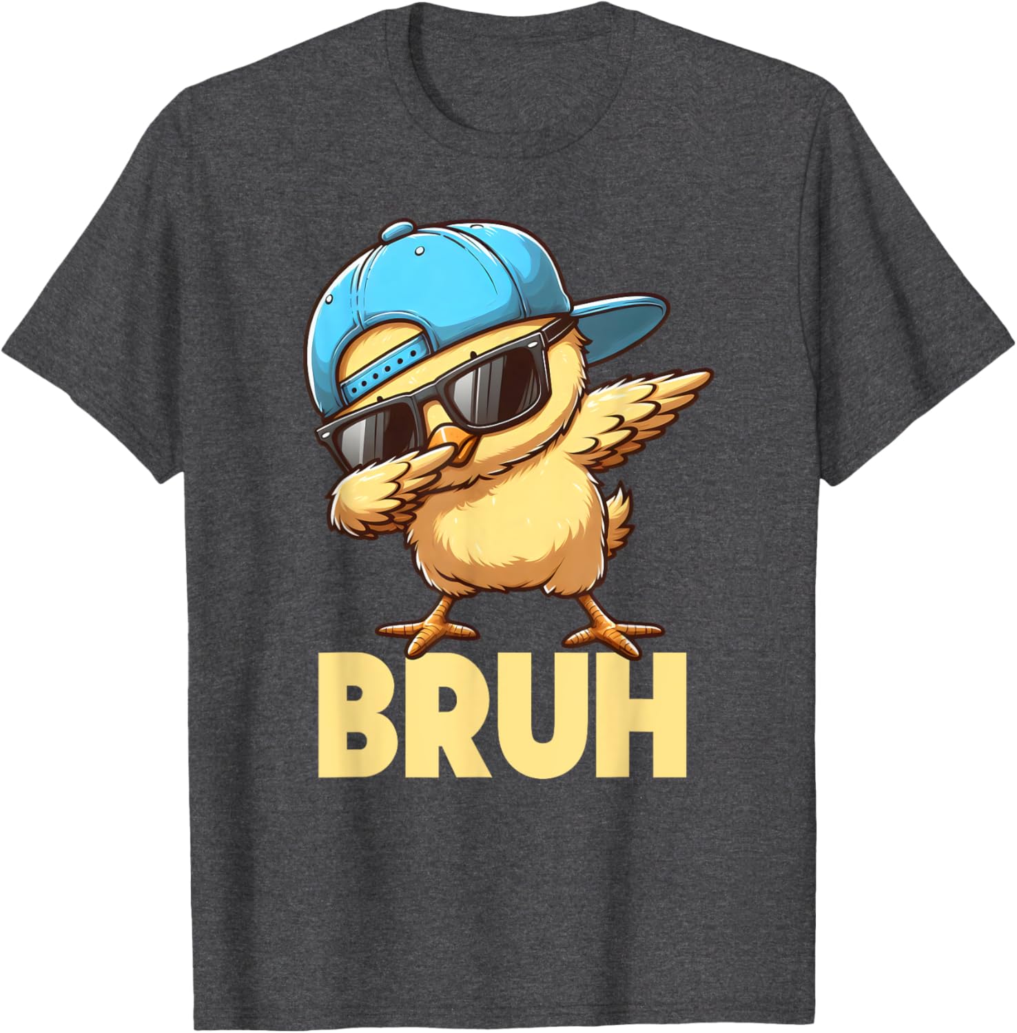 Bruh Dabbing Chick Eggs Basket Funny Easter Day Boys Kids T-Shirt