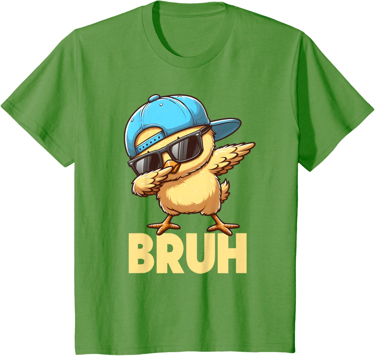 Bruh Dabbing Chick Eggs Basket Funny Easter Day Boys Kids T-Shirt