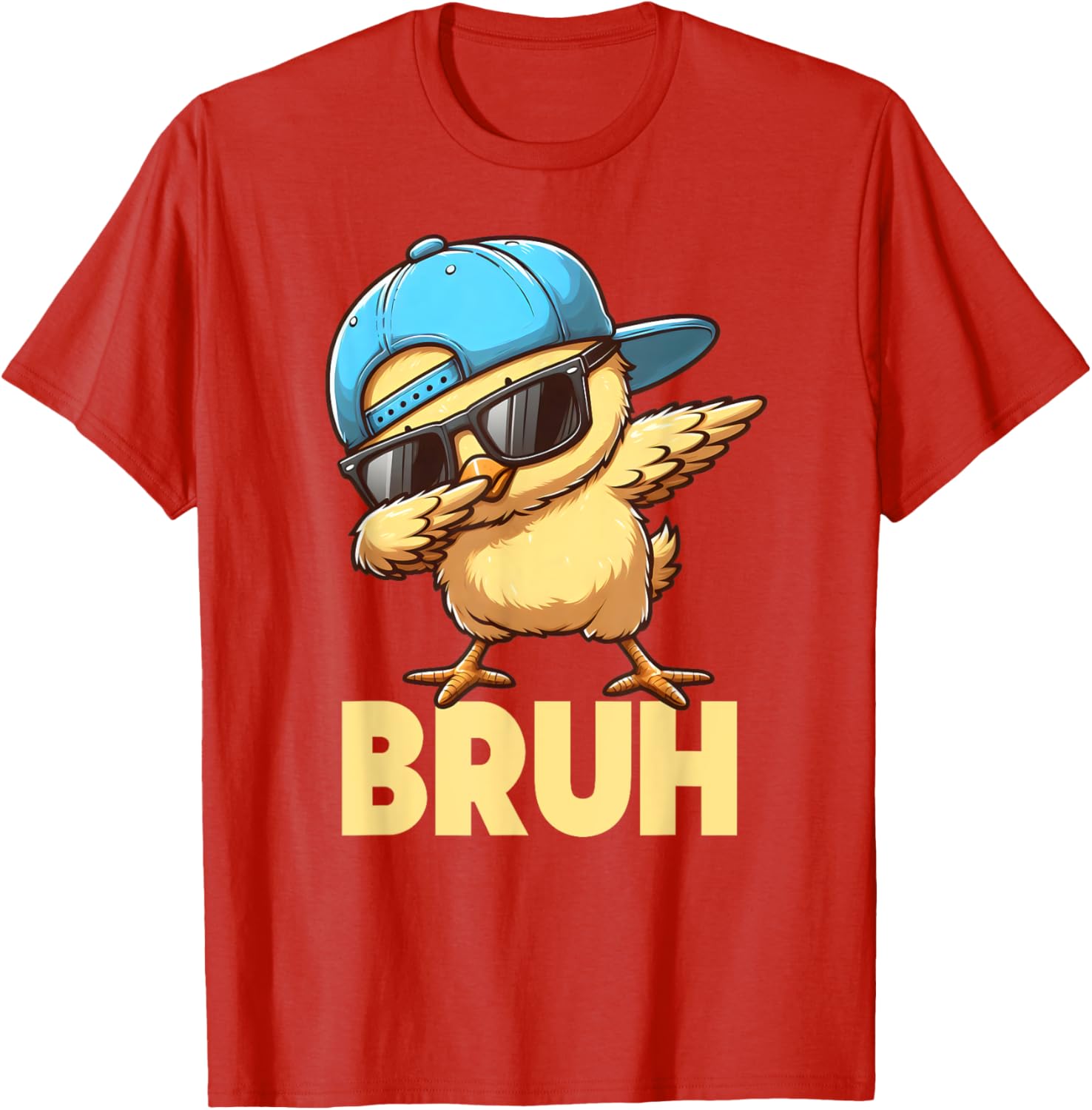 Bruh Dabbing Chick Eggs Basket Funny Easter Day Boys Kids T-Shirt