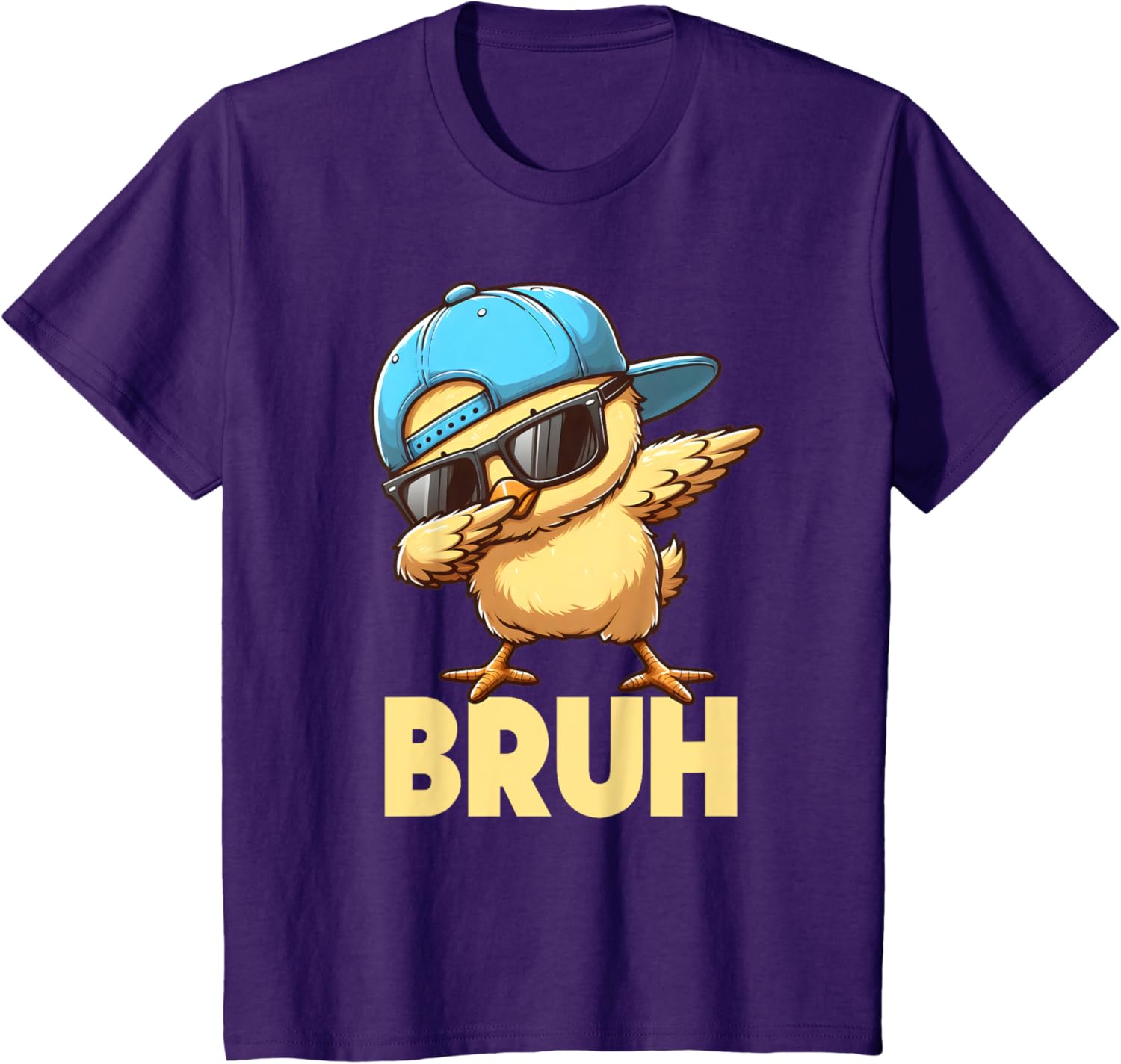 Bruh Dabbing Chick Eggs Basket Funny Easter Day Boys Kids T-Shirt