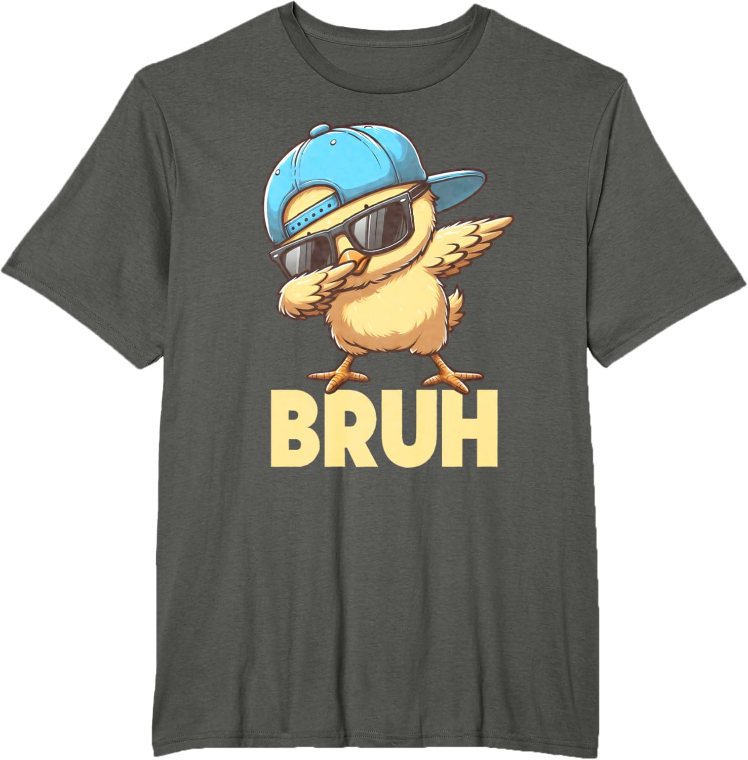 Bruh Dabbing Chick Eggs Basket Funny Easter Day Boys Kids T-Shirt