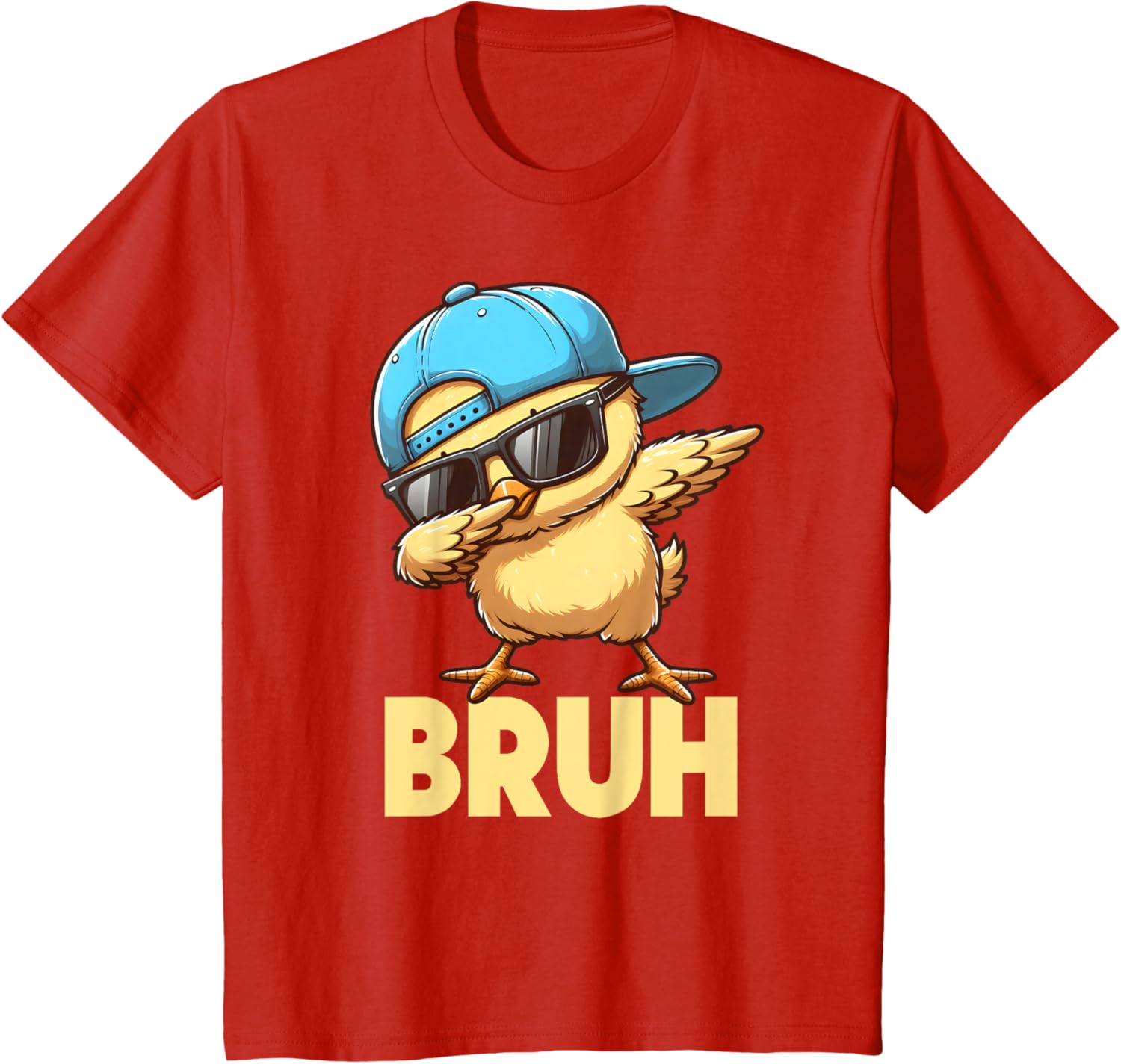 Bruh Dabbing Chick Eggs Basket Funny Easter Day Boys Kids T-Shirt