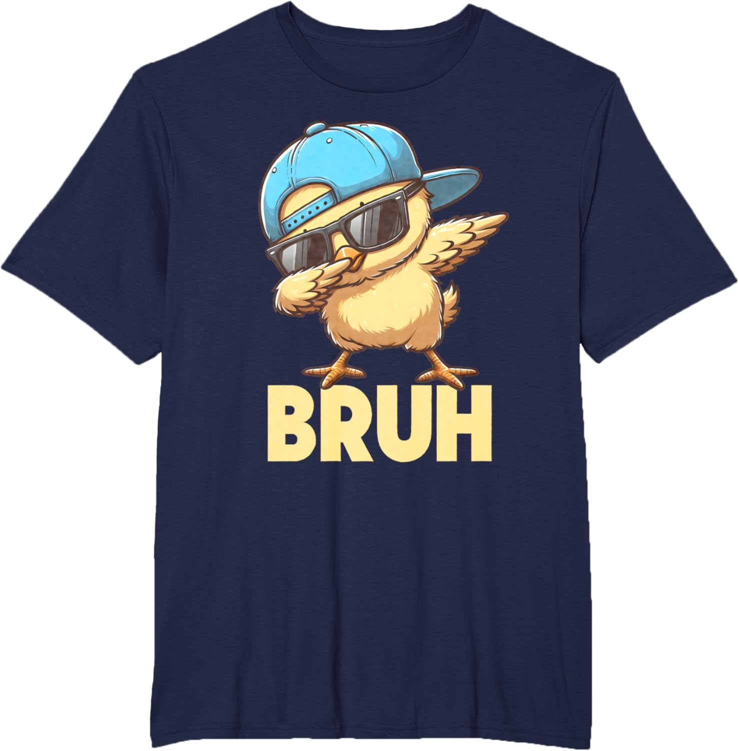 Bruh Dabbing Chick Eggs Basket Funny Easter Day Boys Kids T-Shirt