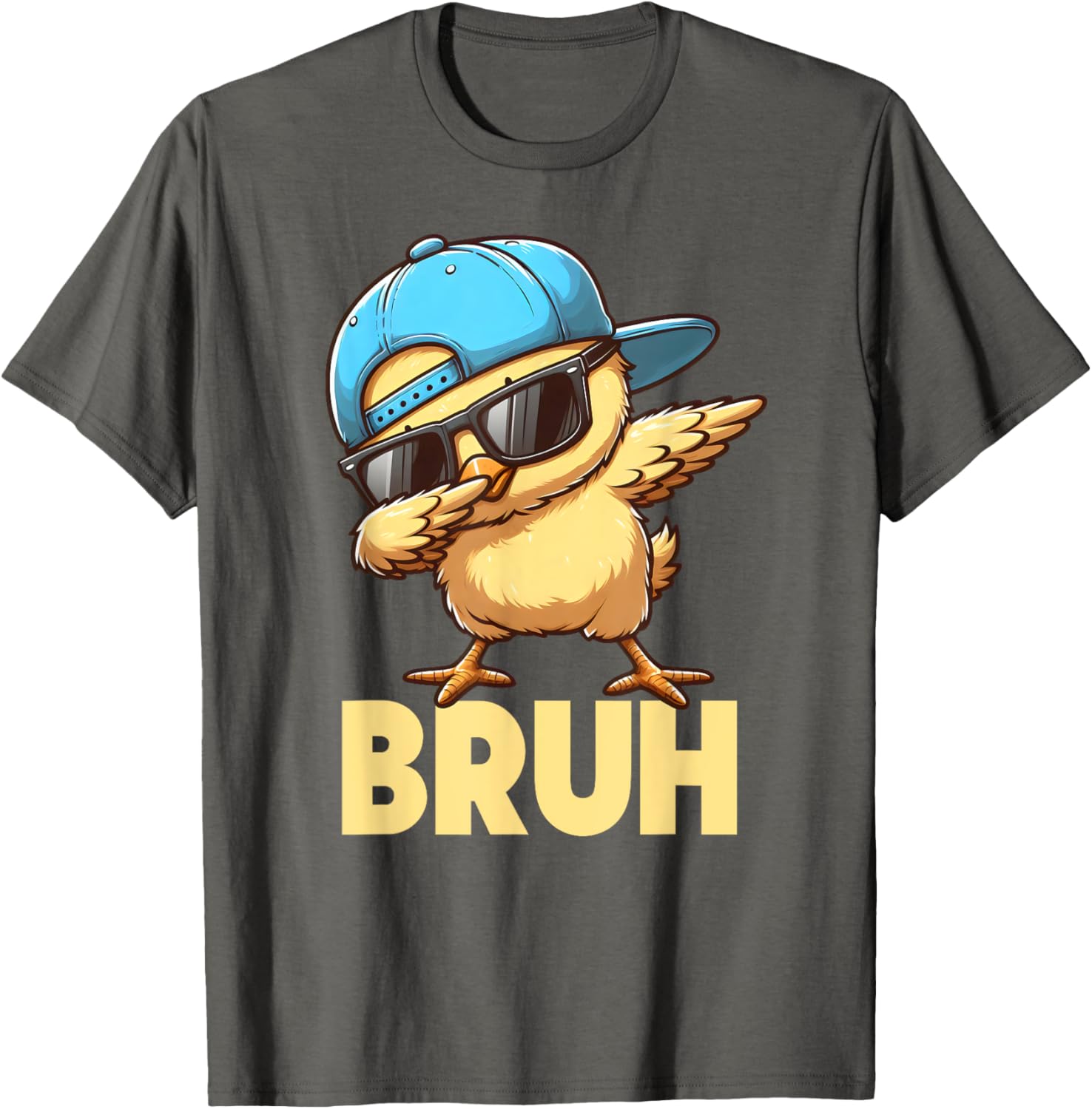 Bruh Dabbing Chick Eggs Basket Funny Easter Day Boys Kids T-Shirt