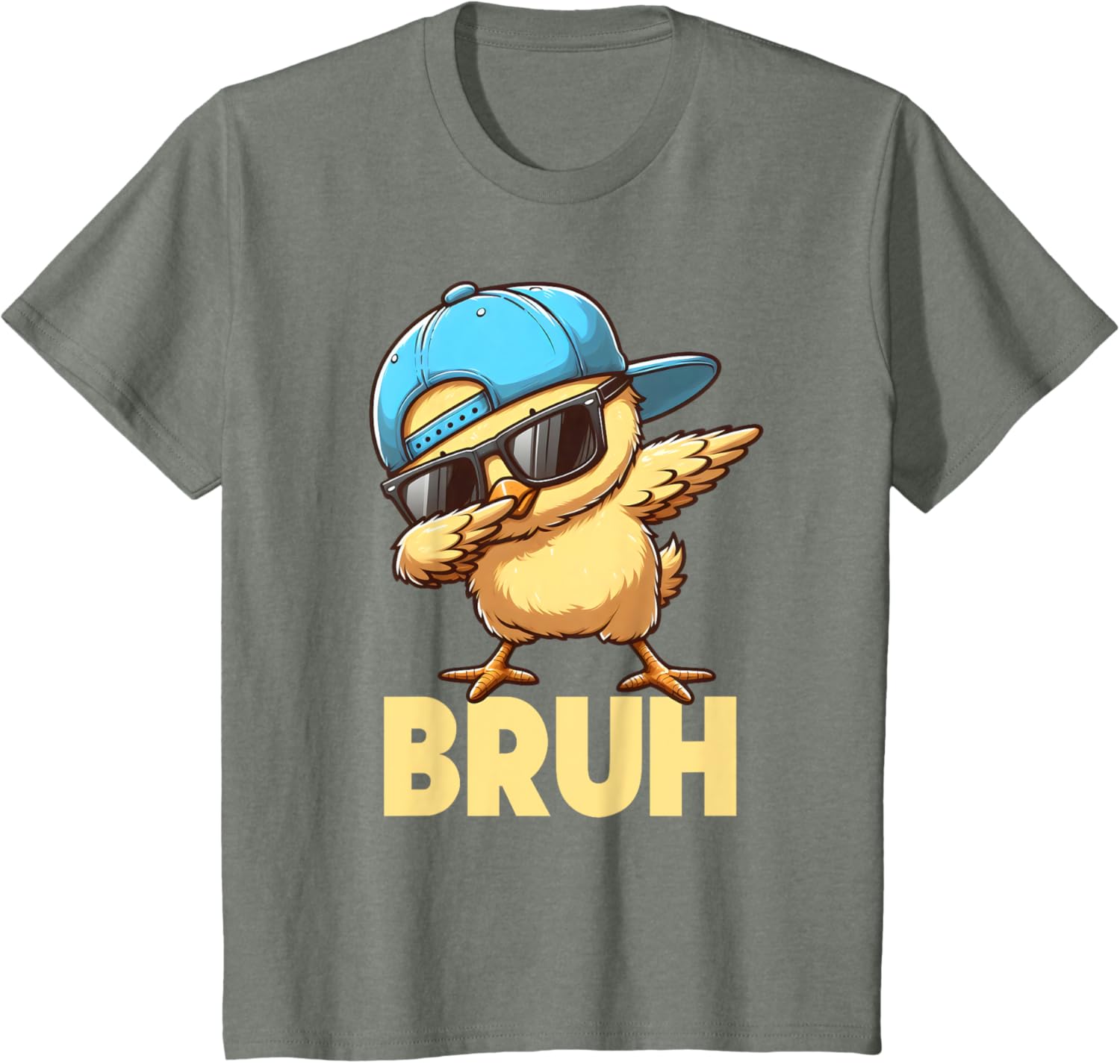 Bruh Dabbing Chick Eggs Basket Funny Easter Day Boys Kids T-Shirt