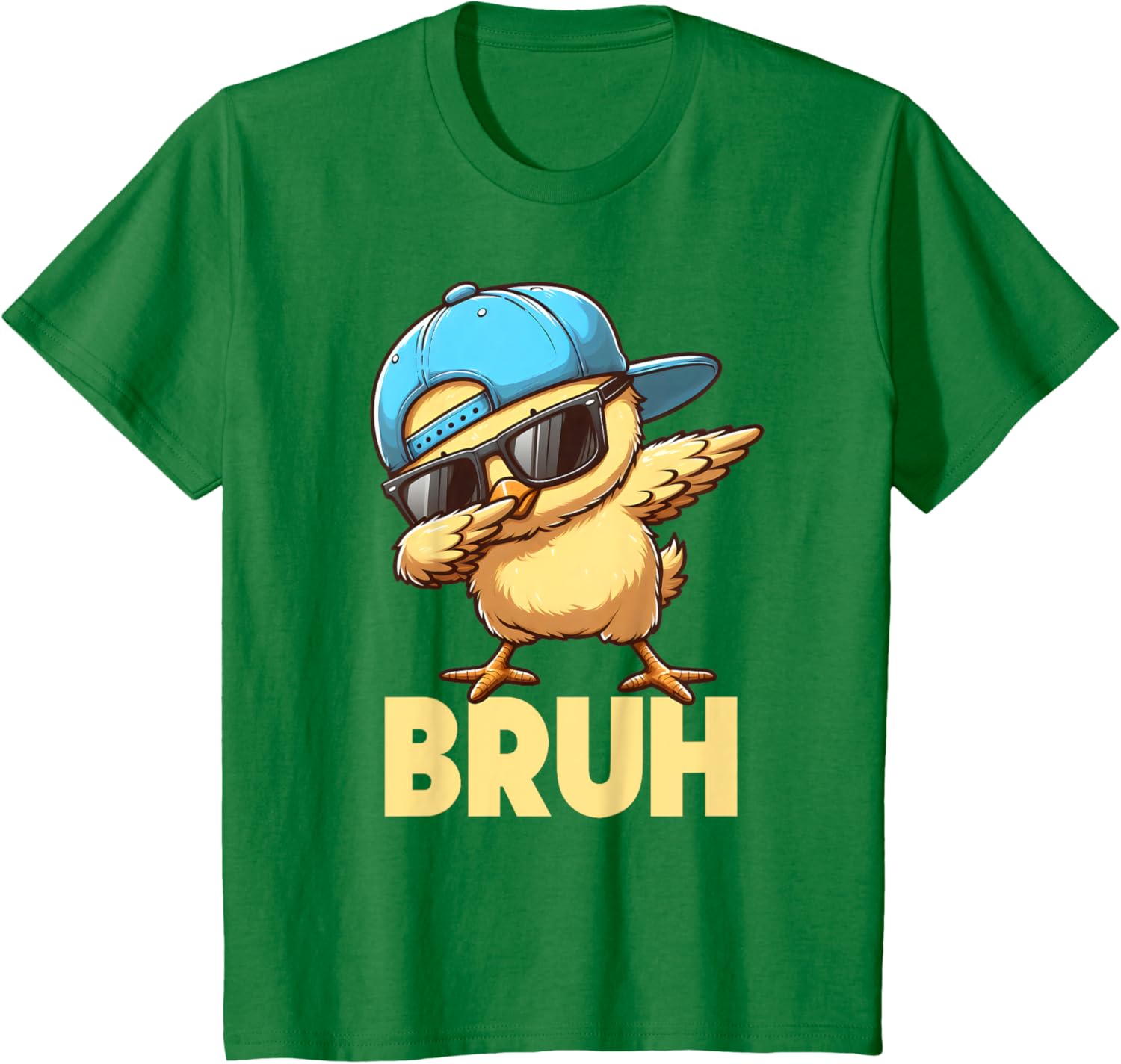 Bruh Dabbing Chick Eggs Basket Funny Easter Day Boys Kids T-Shirt