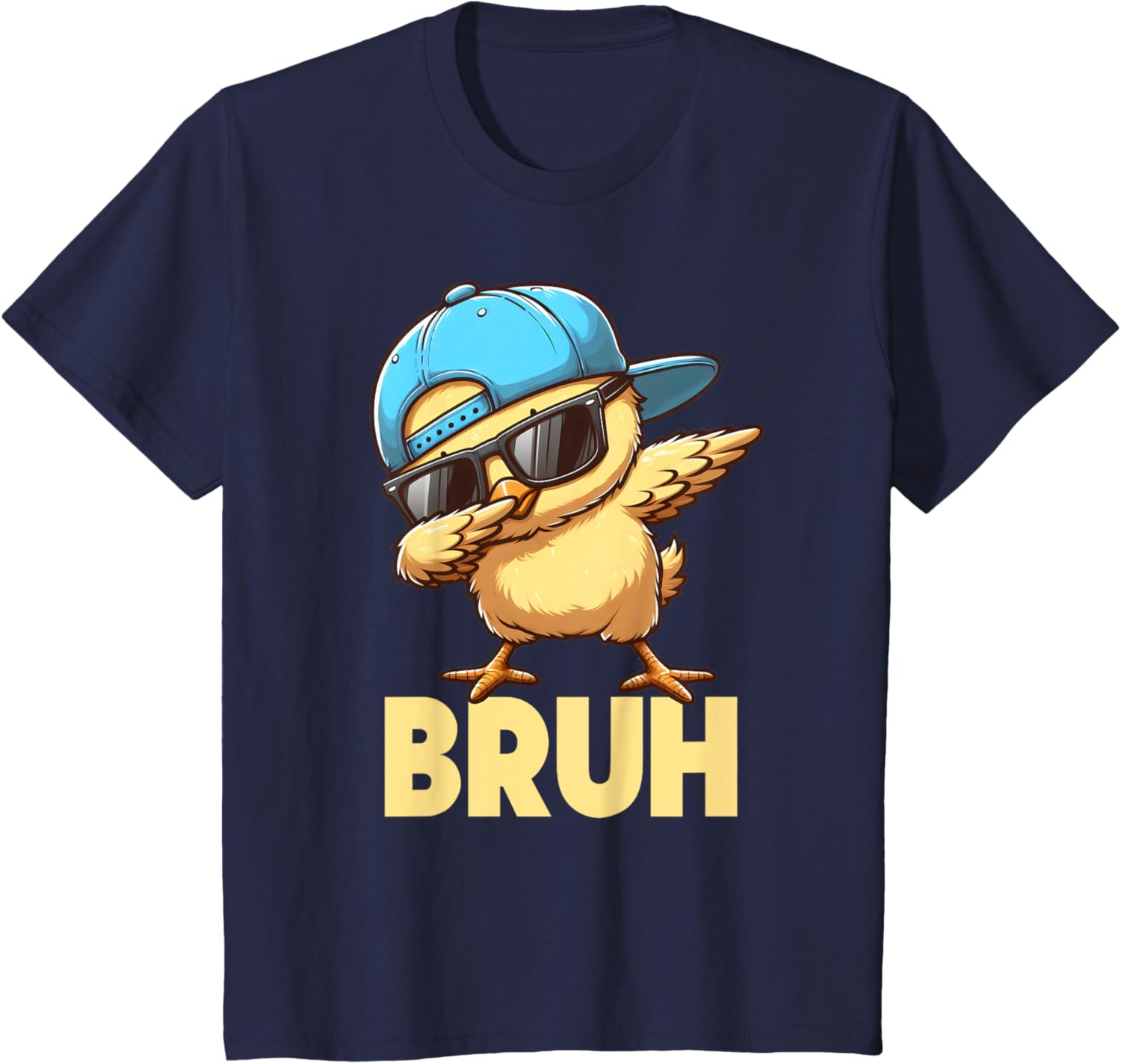 Bruh Dabbing Chick Eggs Basket Funny Easter Day Boys Kids T-Shirt