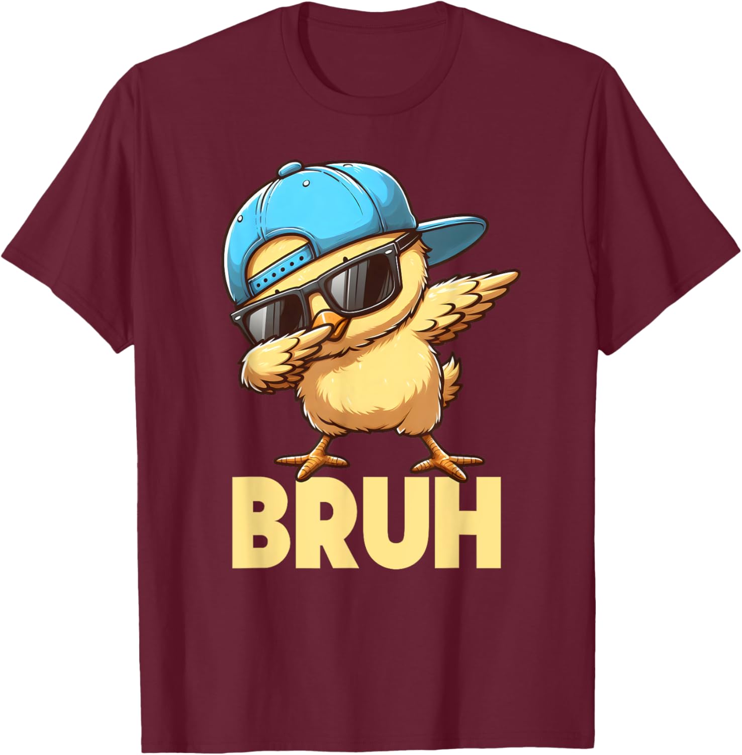 Bruh Dabbing Chick Eggs Basket Funny Easter Day Boys Kids T-Shirt