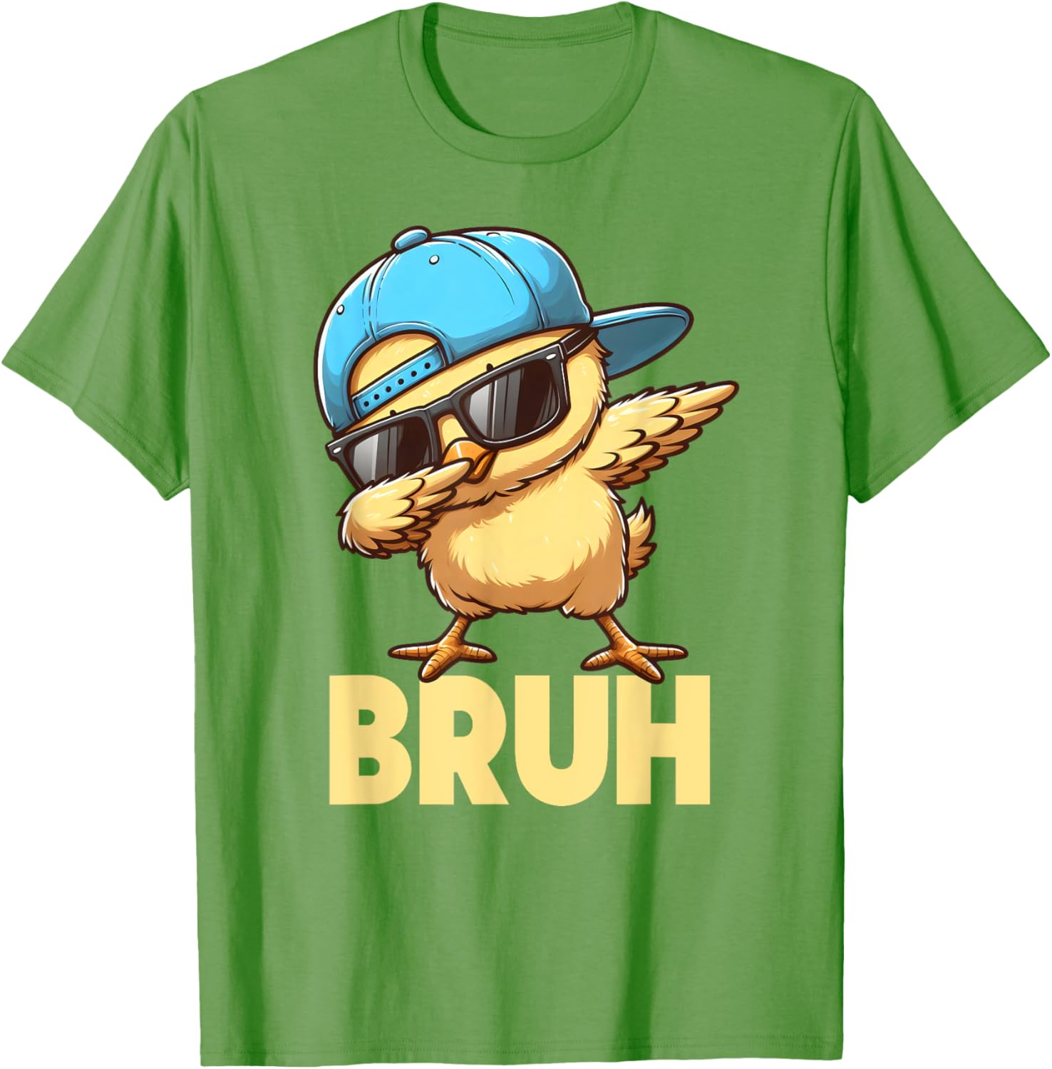 Bruh Dabbing Chick Eggs Basket Funny Easter Day Boys Kids T-Shirt