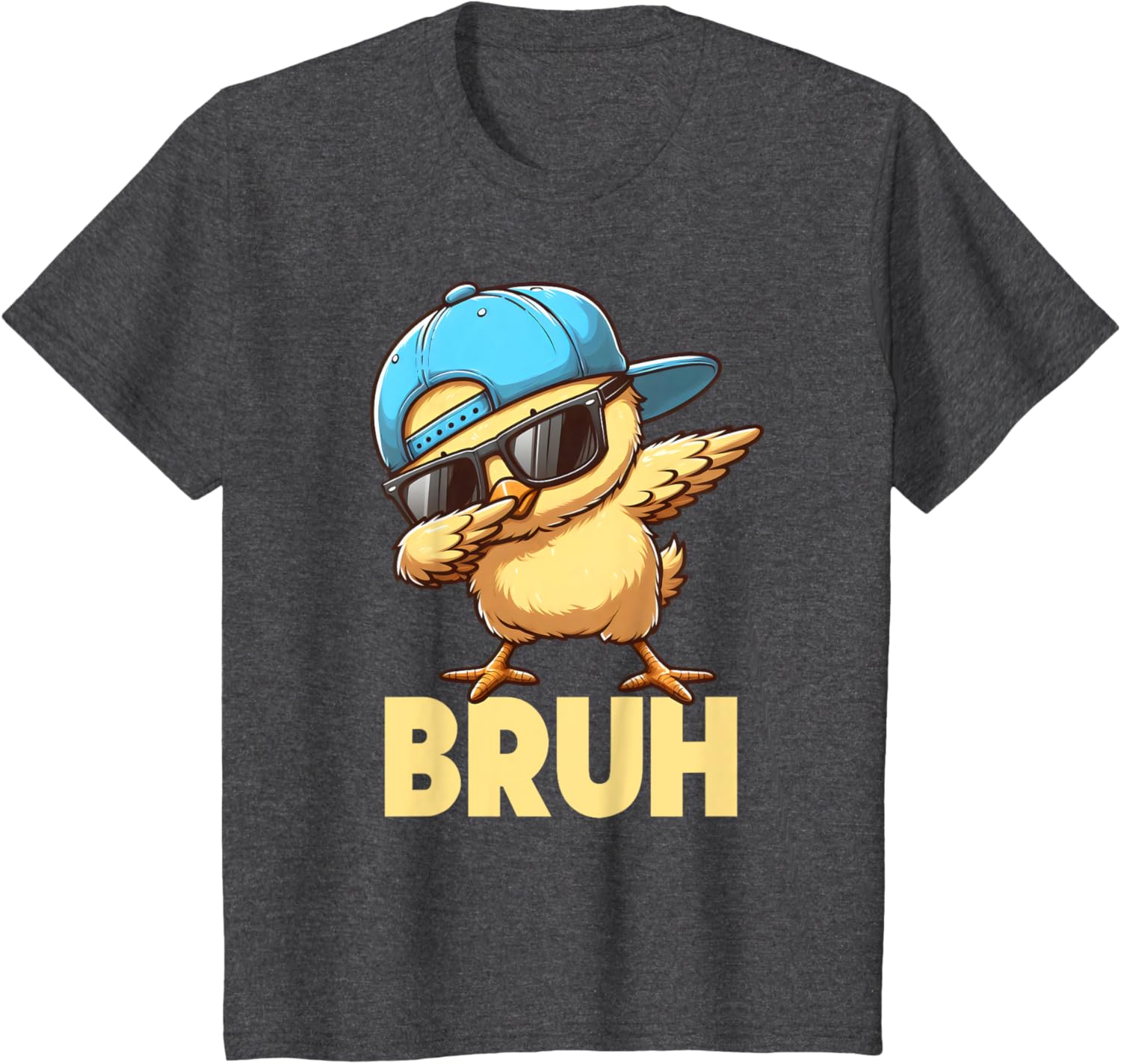 Bruh Dabbing Chick Eggs Basket Funny Easter Day Boys Kids T-Shirt