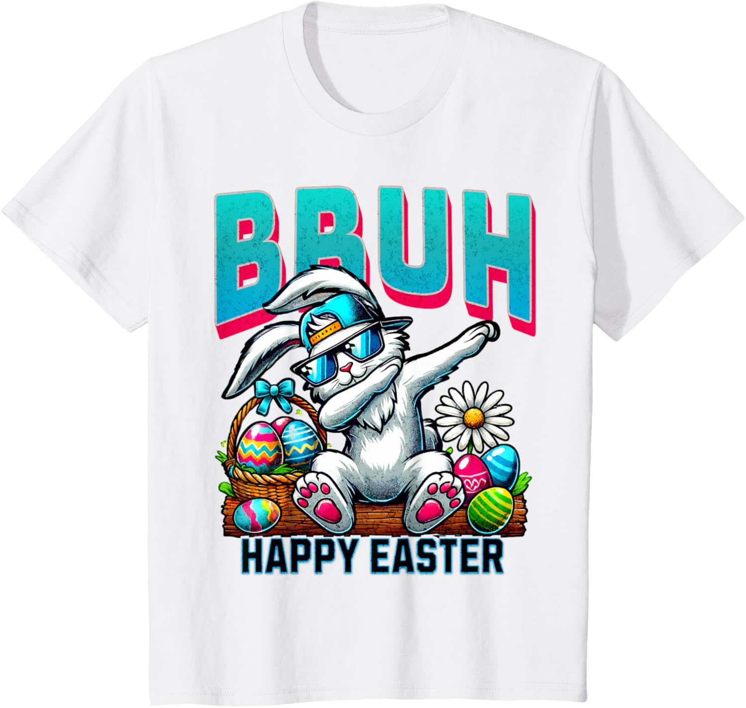 Bruh Easter Bunny Funny Dab Meme Cute Spring T-Shirt