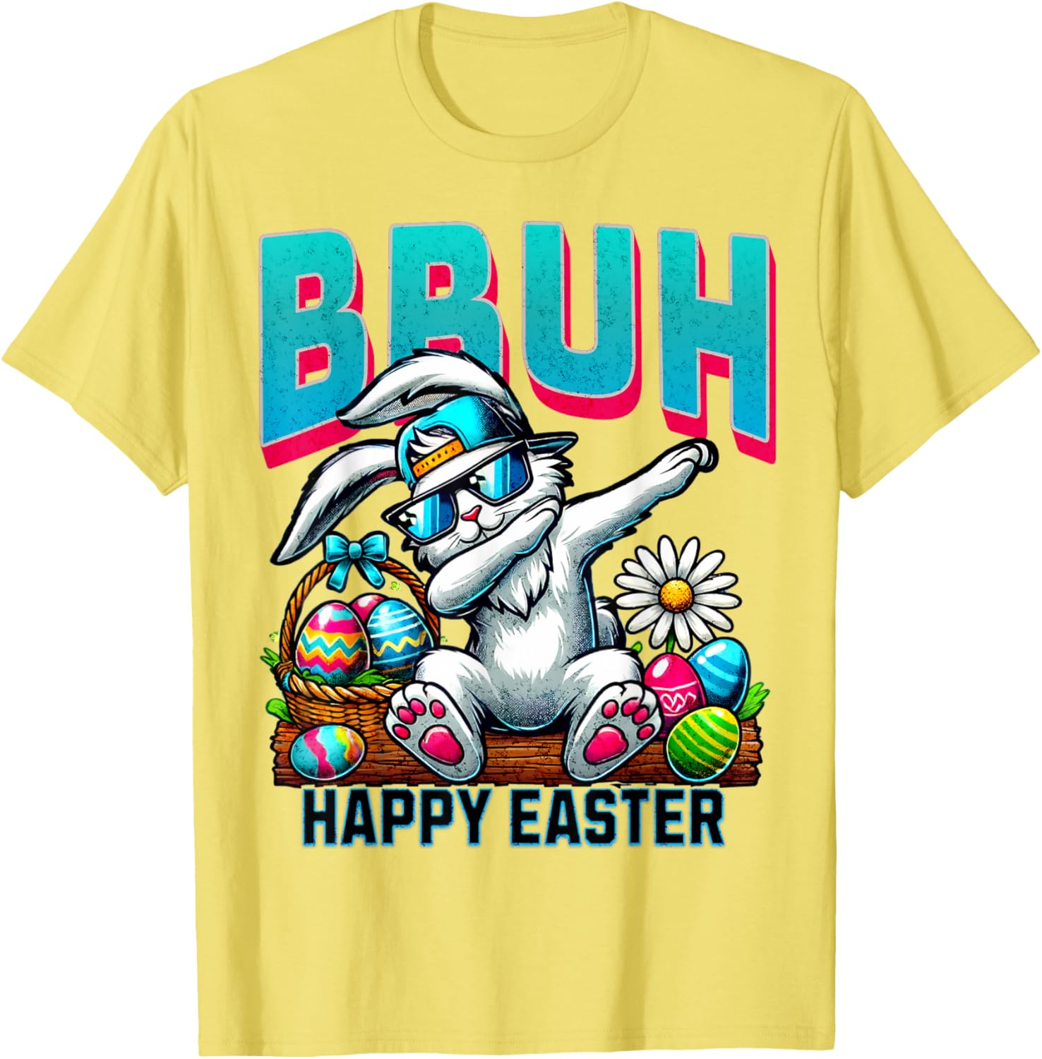 Bruh Easter Bunny Funny Dab Meme Cute Spring T-Shirt