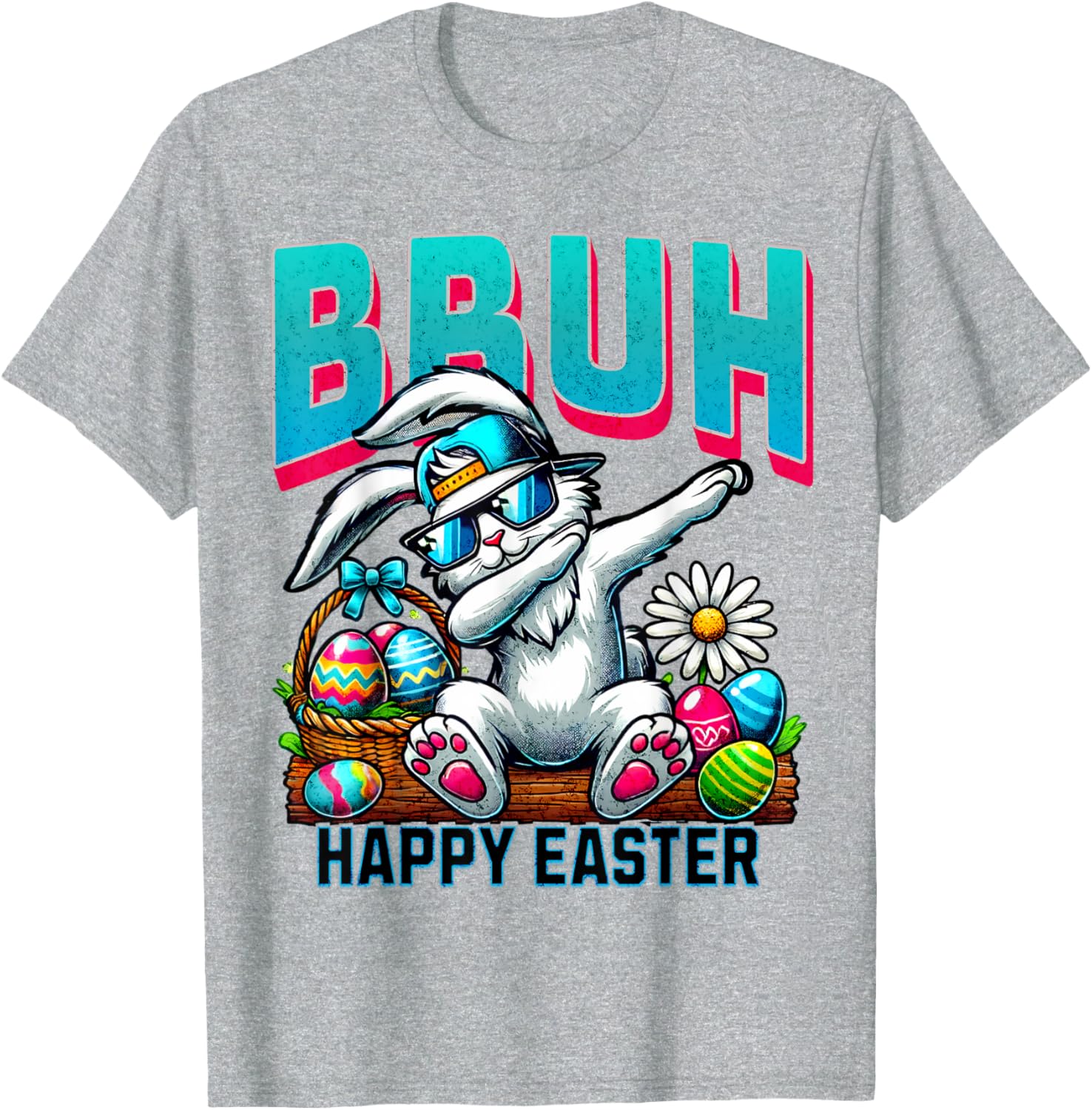 Bruh Easter Bunny Funny Dab Meme Cute Spring T-Shirt