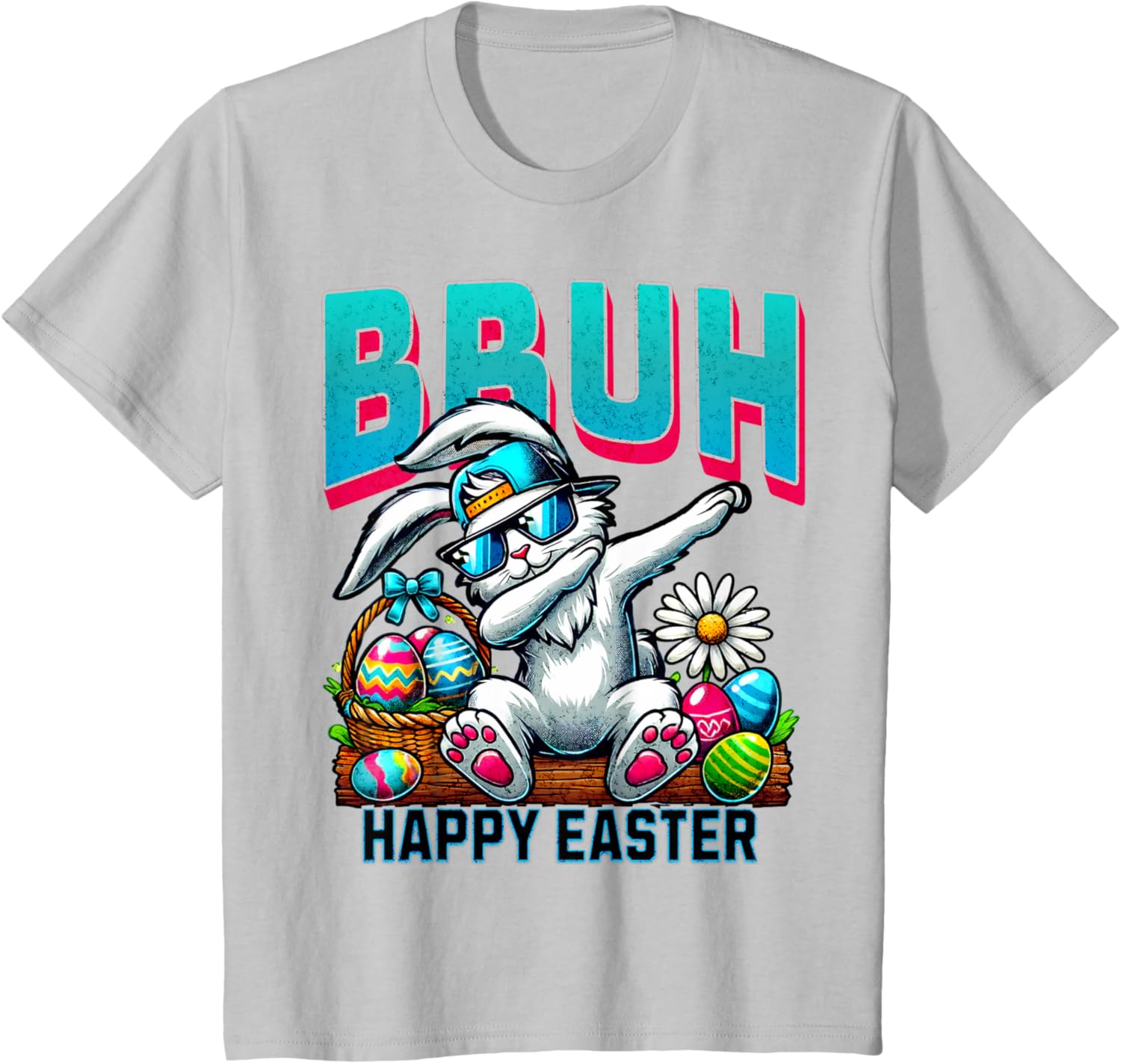 Bruh Easter Bunny Funny Dab Meme Cute Spring T-Shirt