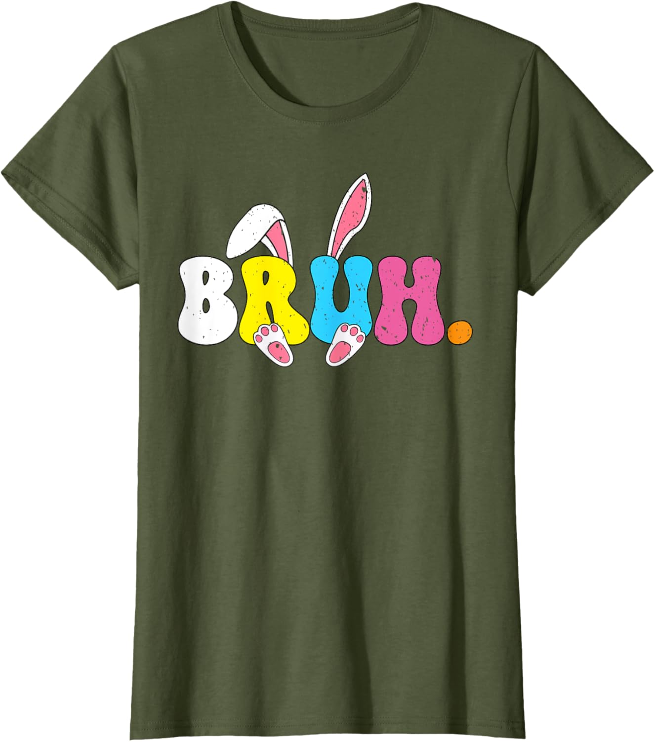 Bruh Easter Bunny Rabbit Face Easter Day Teens Boys Kids T-Shirt