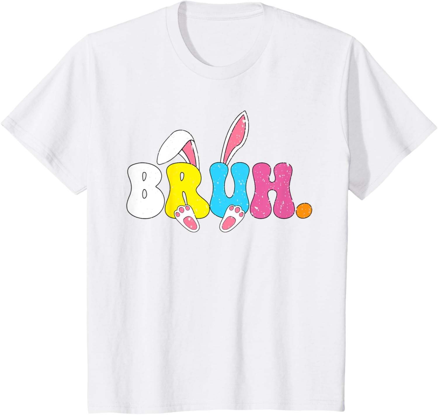 Bruh Easter Bunny Rabbit Face Easter Day Teens Boys Kids T-Shirt