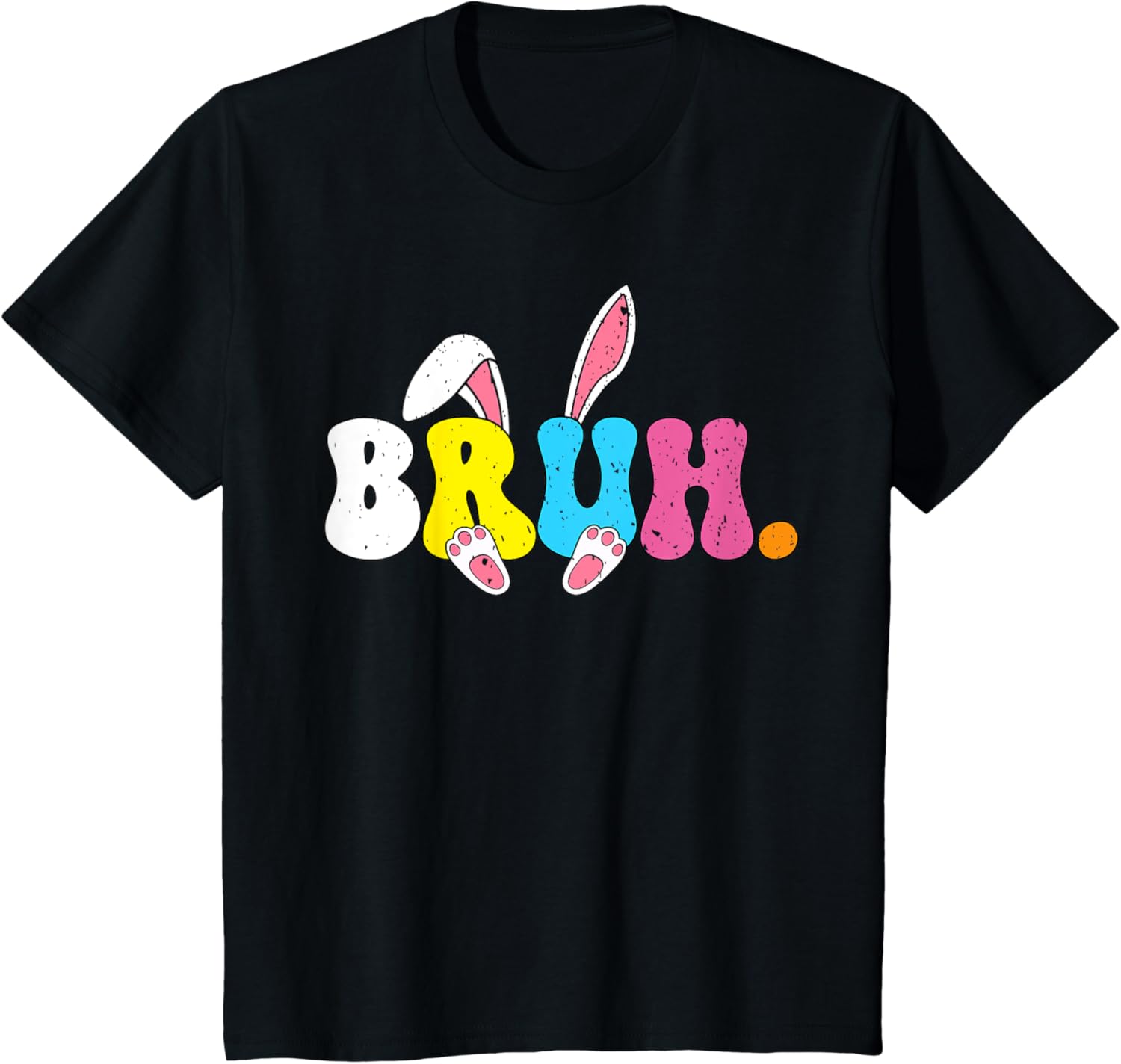 Bruh Easter Bunny Rabbit Face Easter Day Teens Boys Kids T-Shirt