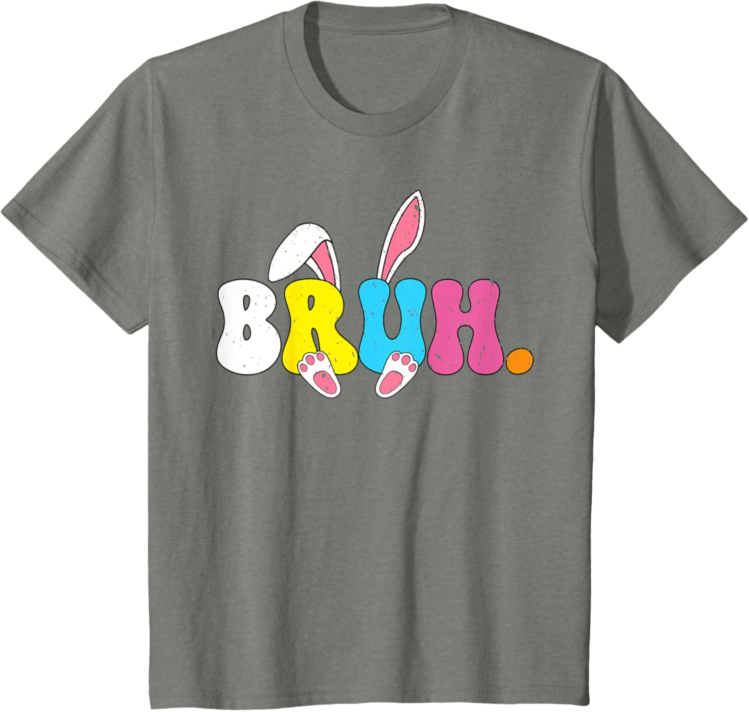 Bruh Easter Bunny Rabbit Face Easter Day Teens Boys Kids T-Shirt