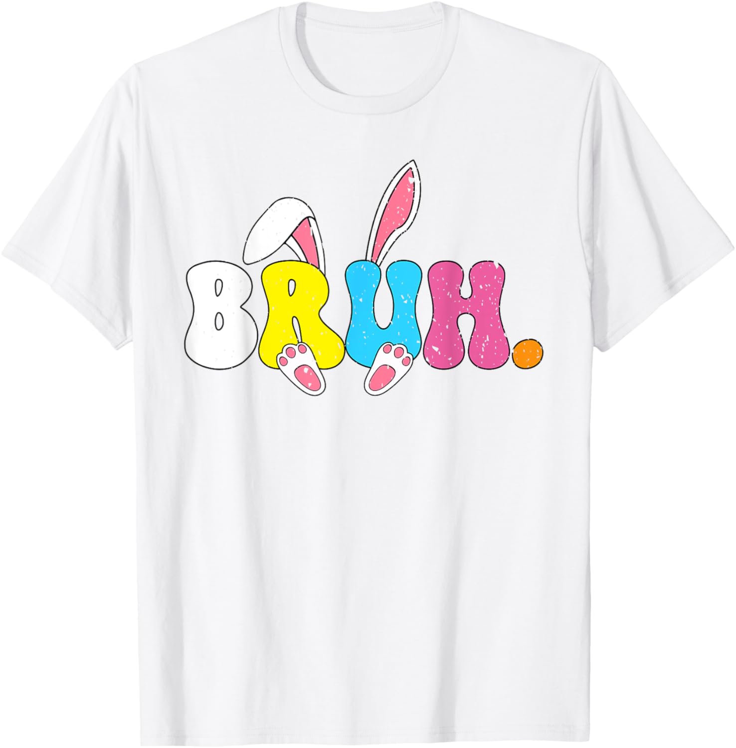 Bruh Easter Bunny Rabbit Face Easter Day Teens Boys Kids T-Shirt