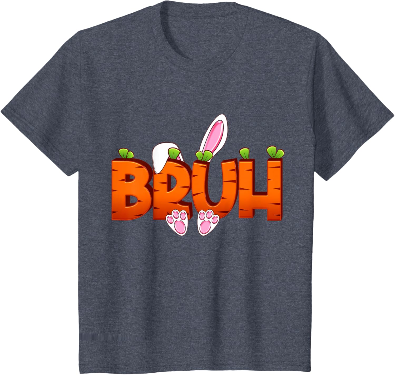 Bruh Easter Day Carrot Bunny Greeting Teens Boys Kids Men T-Shirt