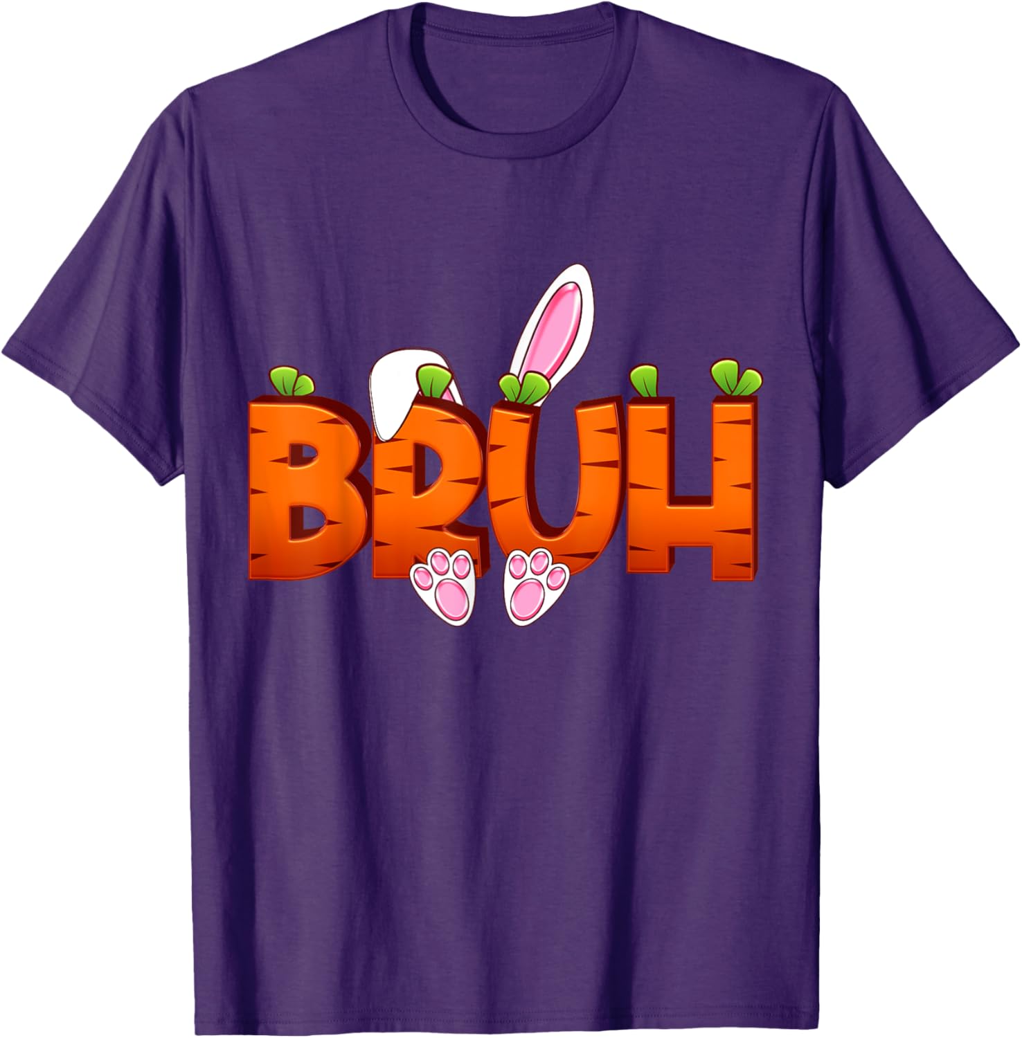 Bruh Easter Day Carrot Bunny Greeting Teens Boys Kids Men T-Shirt