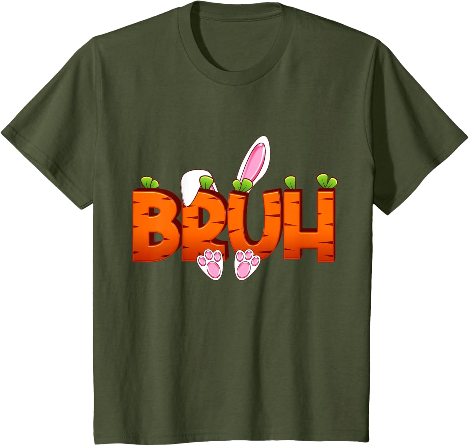 Bruh Easter Day Carrot Bunny Greeting Teens Boys Kids Men T-Shirt