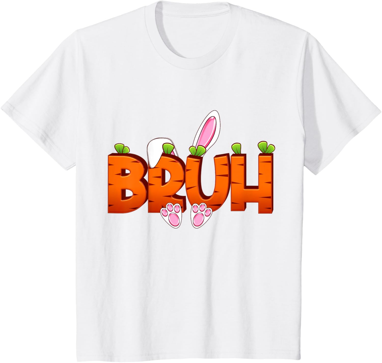 Bruh Easter Day Carrot Bunny Greeting Teens Boys Kids Men T-Shirt