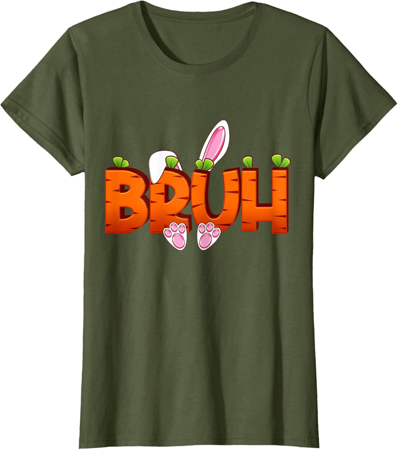 Bruh Easter Day Carrot Bunny Greeting Teens Boys Kids Men T-Shirt