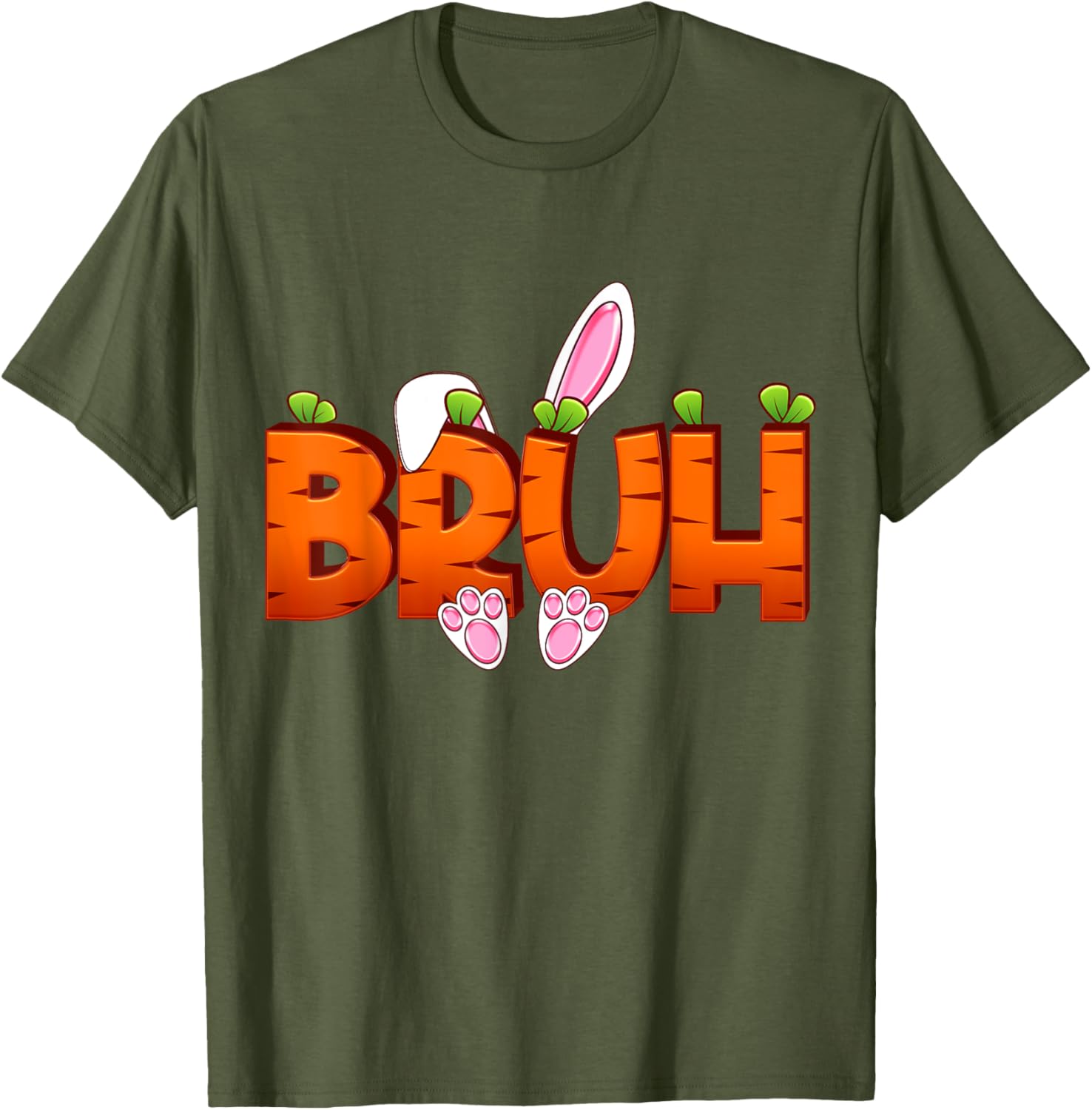 Bruh Easter Day Carrot Bunny Greeting Teens Boys Kids Men T-Shirt