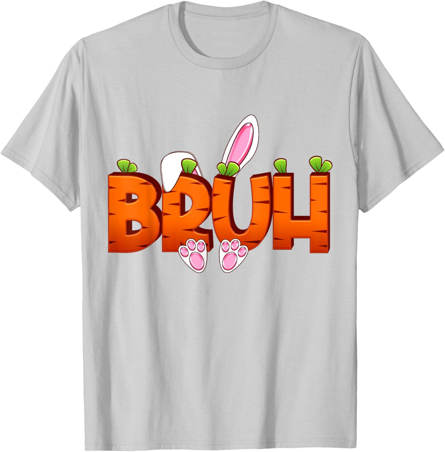 Bruh Easter Day Carrot Bunny Greeting Teens Boys Kids Men T-Shirt