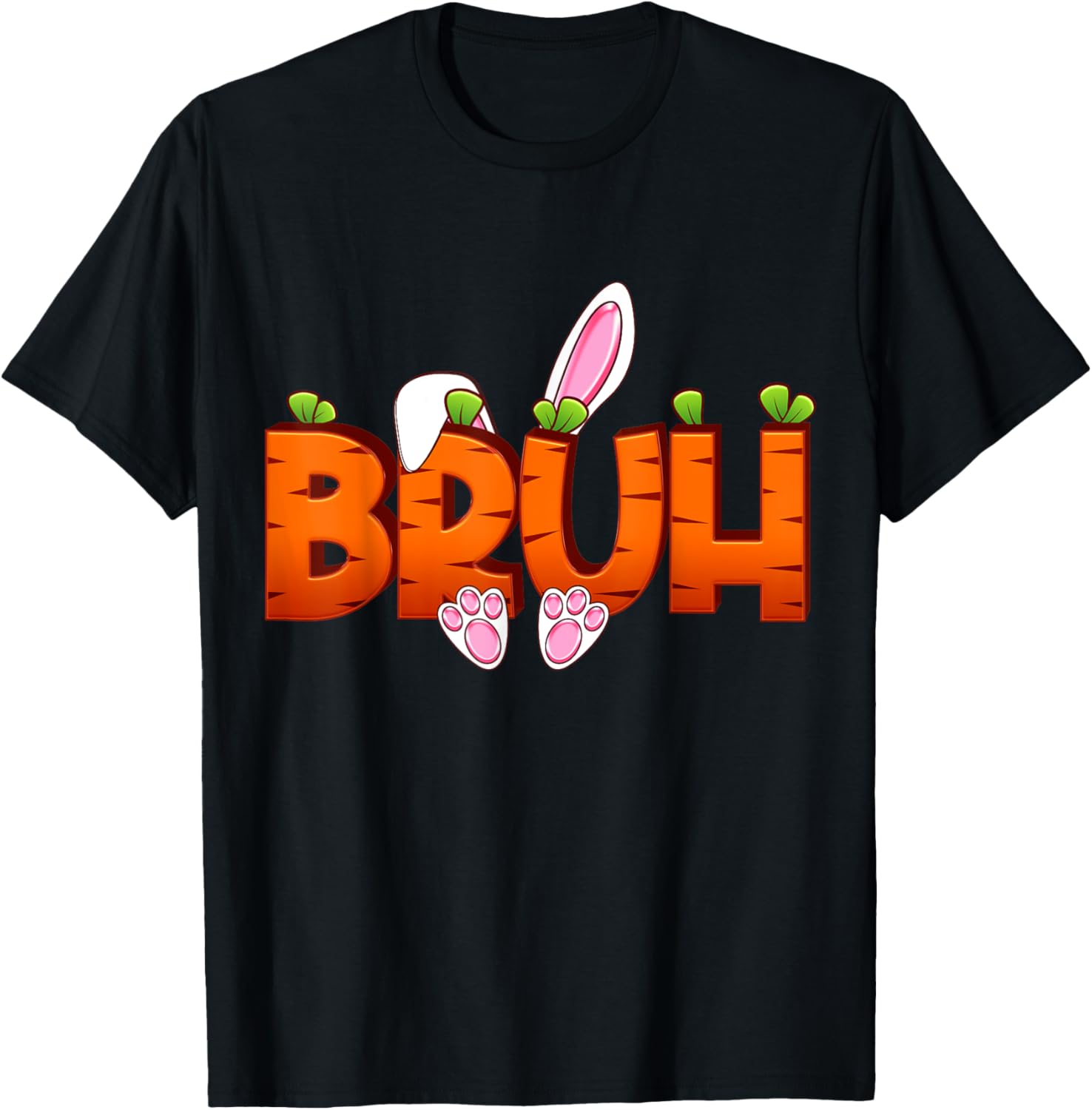 Bruh Easter Day Carrot Bunny Greeting Teens Boys Kids Men T-Shirt