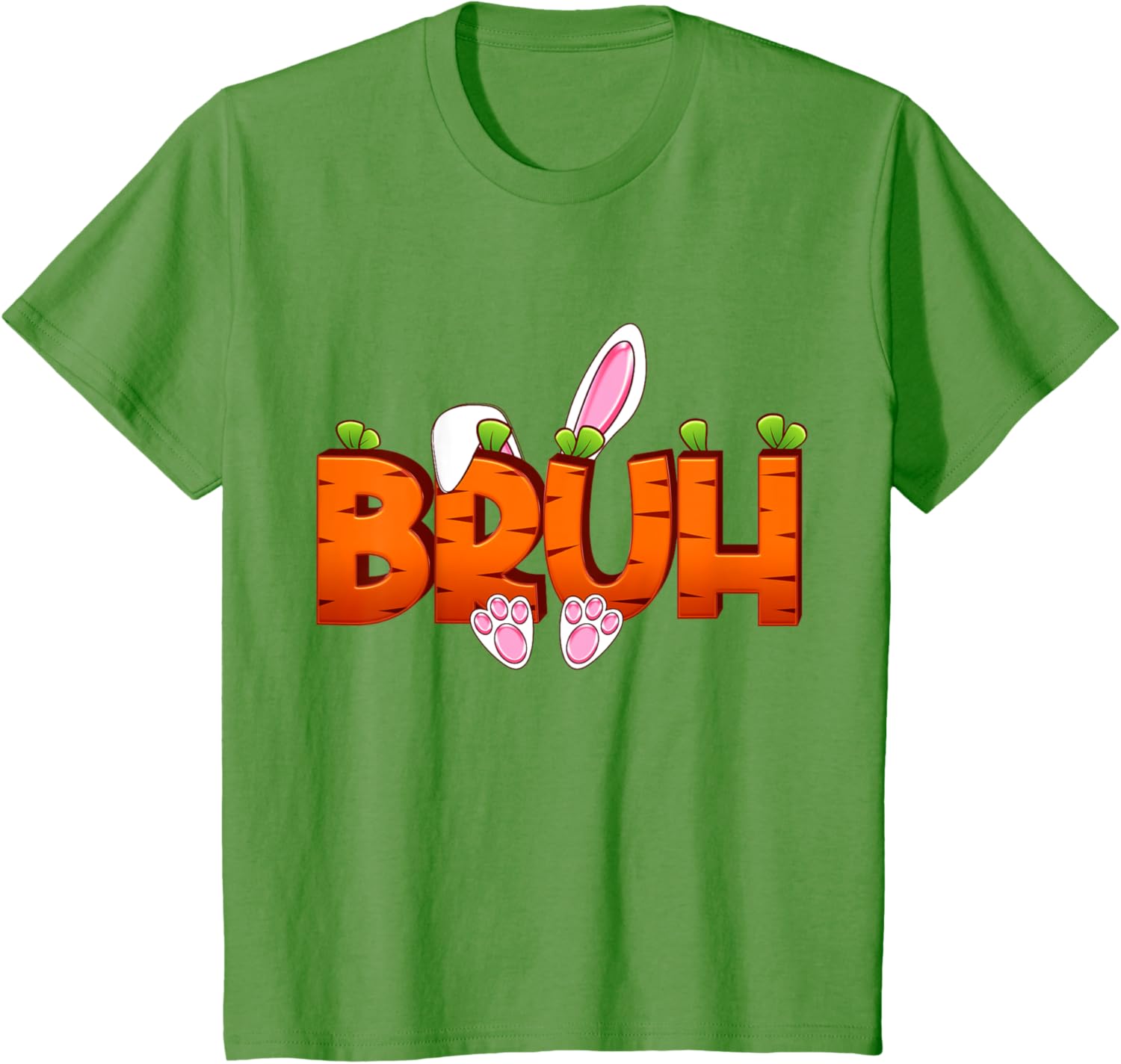 Bruh Easter Day Carrot Bunny Greeting Teens Boys Kids Men T-Shirt