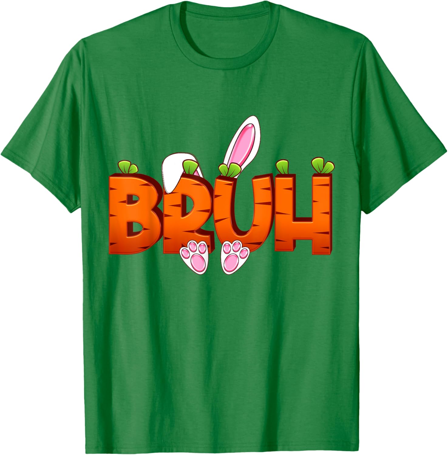 Bruh Easter Day Carrot Bunny Greeting Teens Boys Kids Men T-Shirt