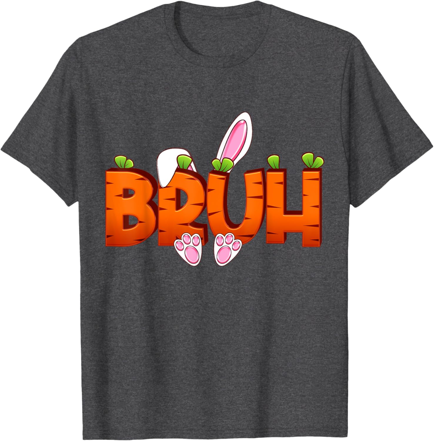 Bruh Easter Day Carrot Bunny Greeting Teens Boys Kids Men T-Shirt