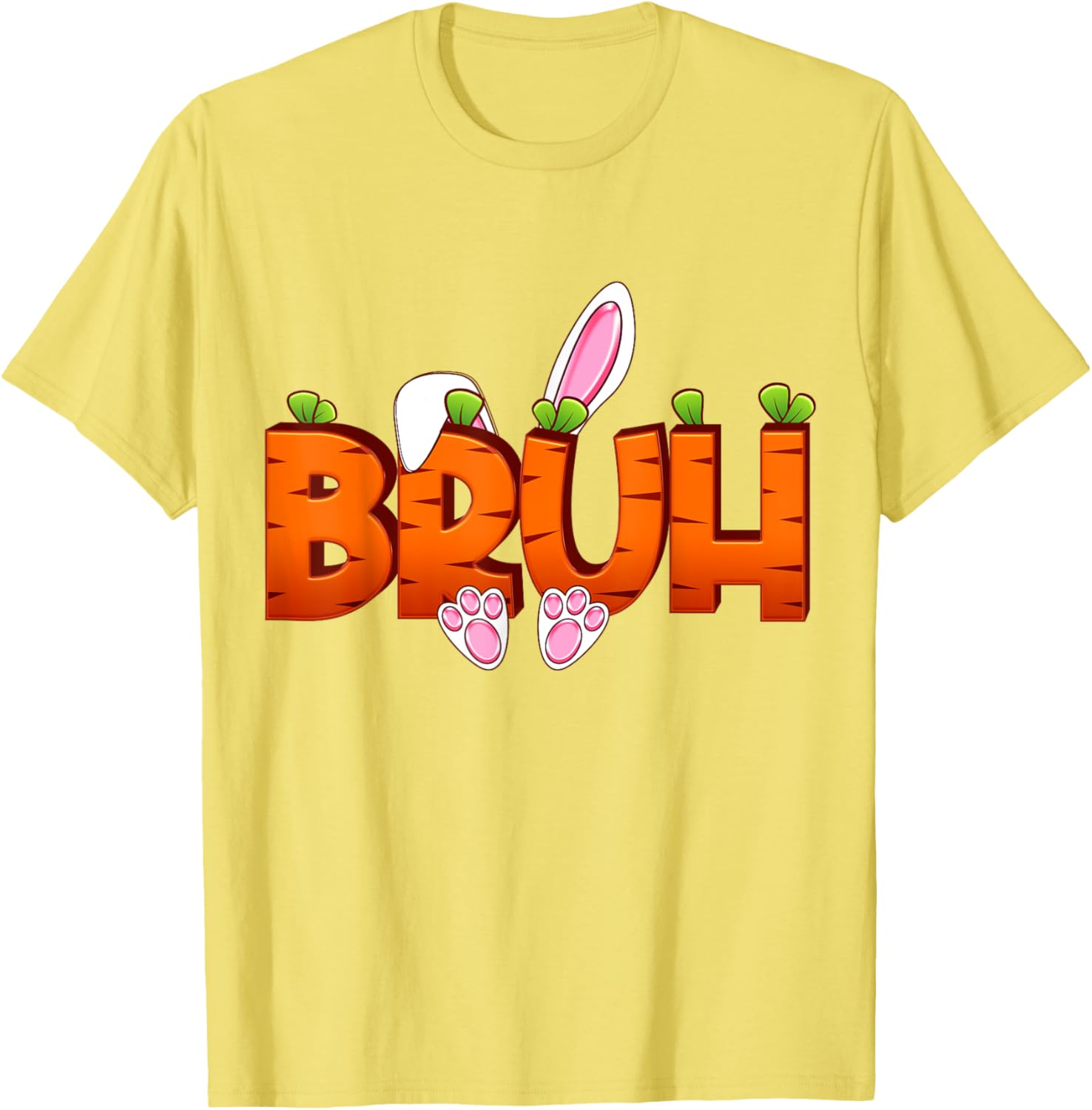 Bruh Easter Day Carrot Bunny Greeting Teens Boys Kids Men T-Shirt