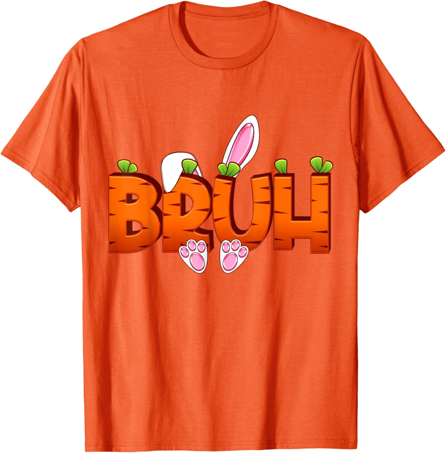 Bruh Easter Day Carrot Bunny Greeting Teens Boys Kids Men T-Shirt