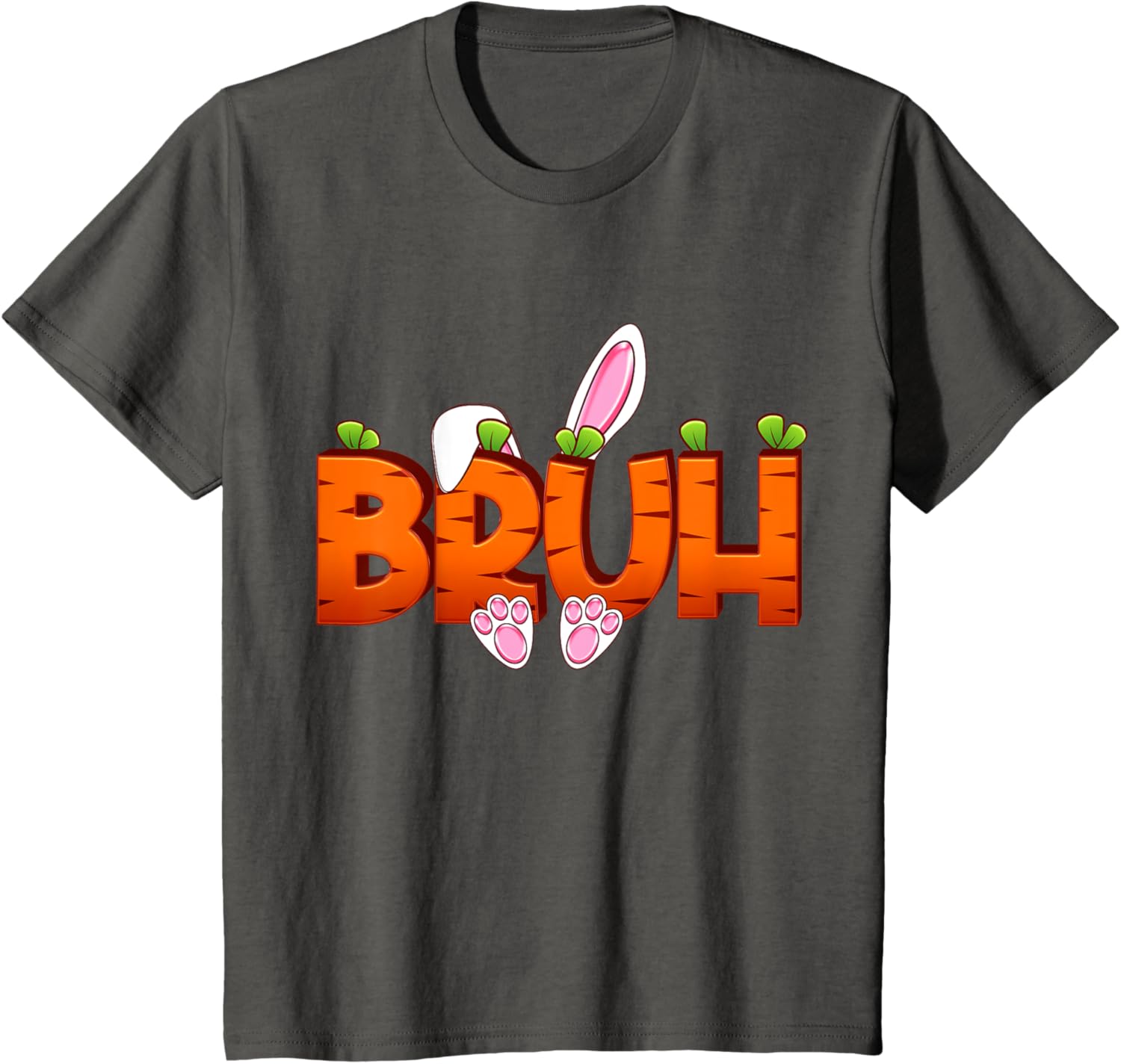 Bruh Easter Day Carrot Bunny Greeting Teens Boys Kids Men T-Shirt