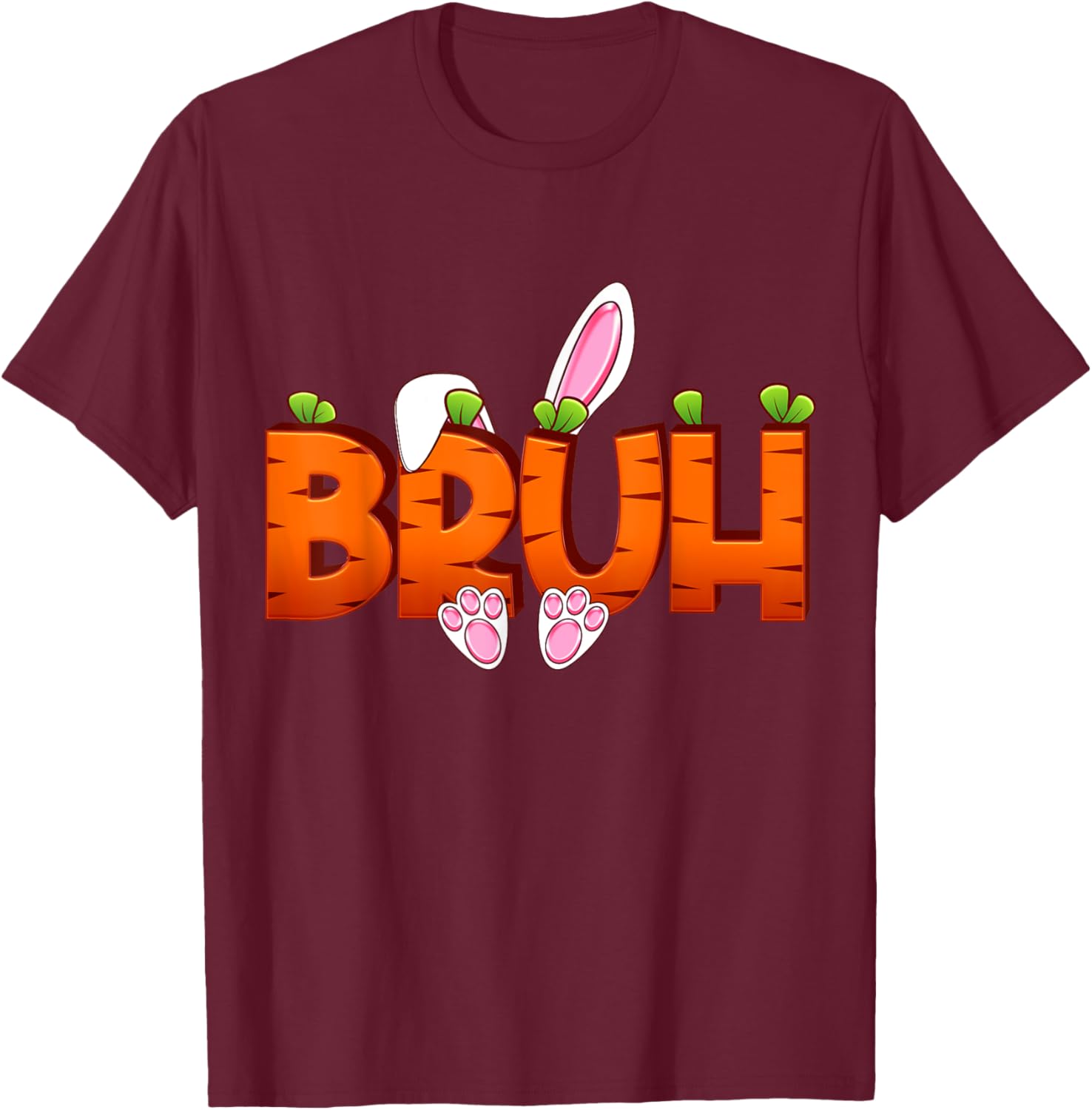 Bruh Easter Day Carrot Bunny Greeting Teens Boys Kids Men T-Shirt