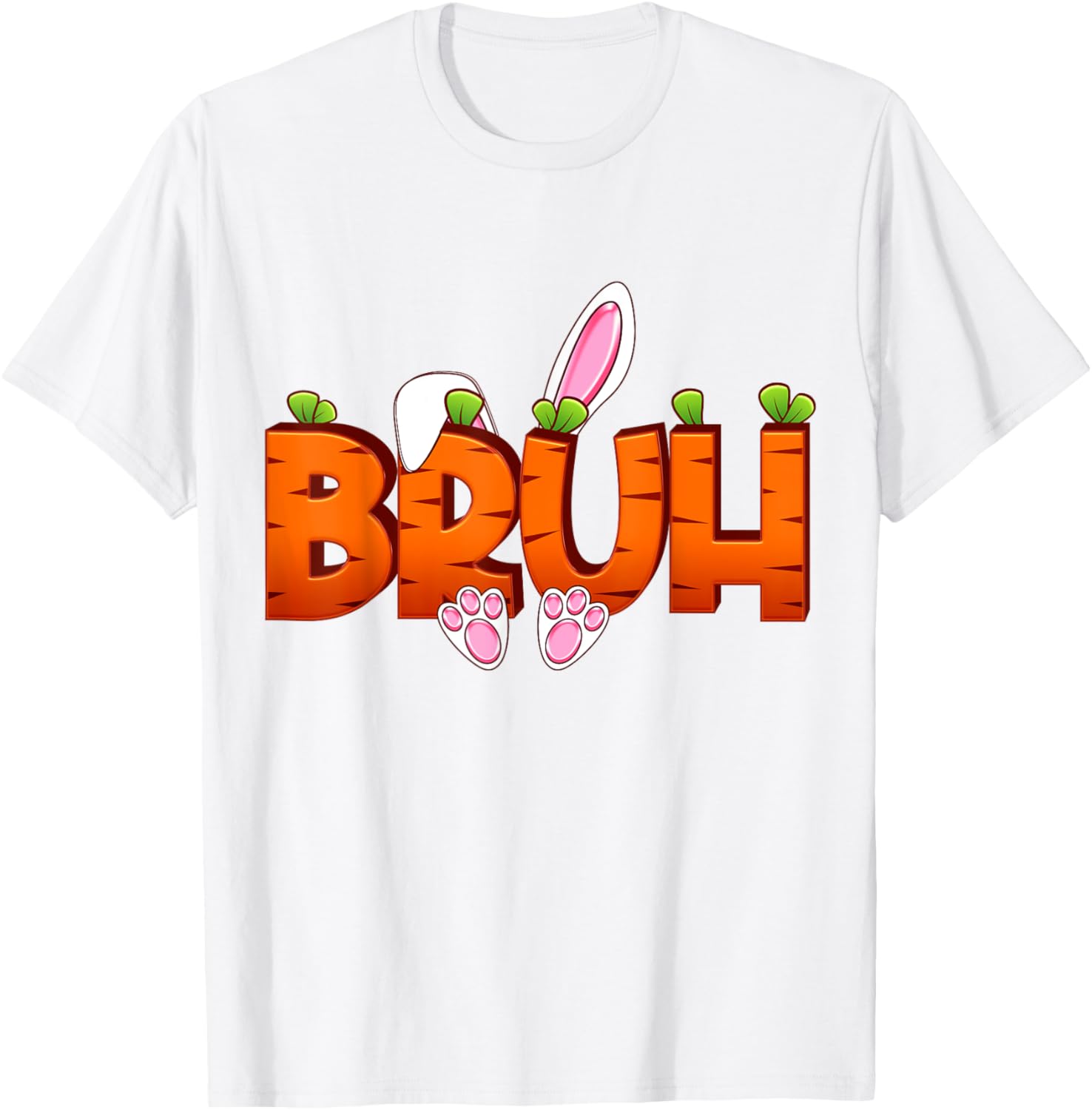 Bruh Easter Day Carrot Bunny Greeting Teens Boys Kids Men T-Shirt