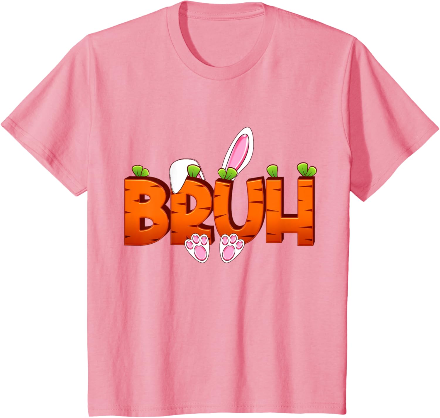 Bruh Easter Day Carrot Bunny Greeting Teens Boys Kids Men T-Shirt