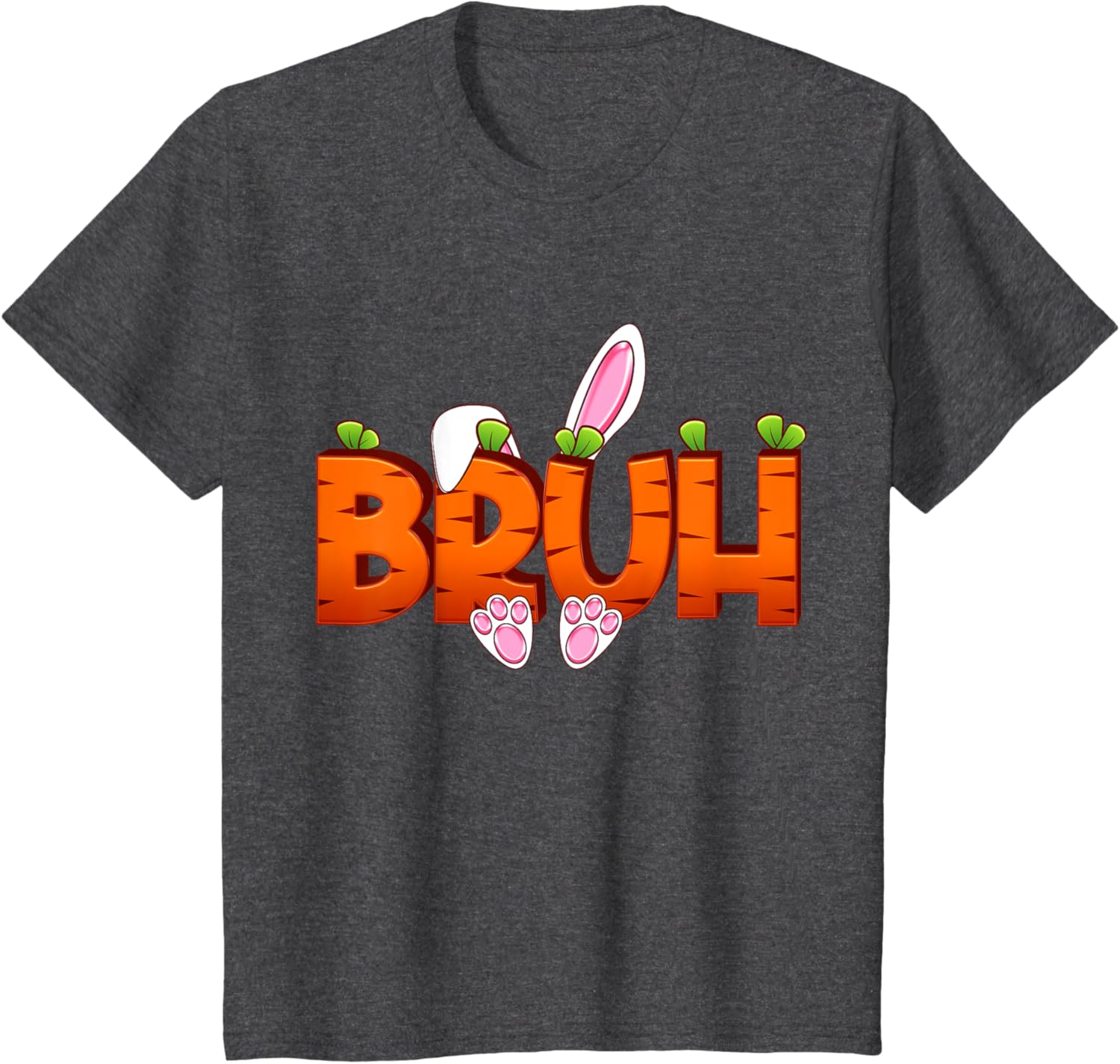 Bruh Easter Day Carrot Bunny Greeting Teens Boys Kids Men T-Shirt