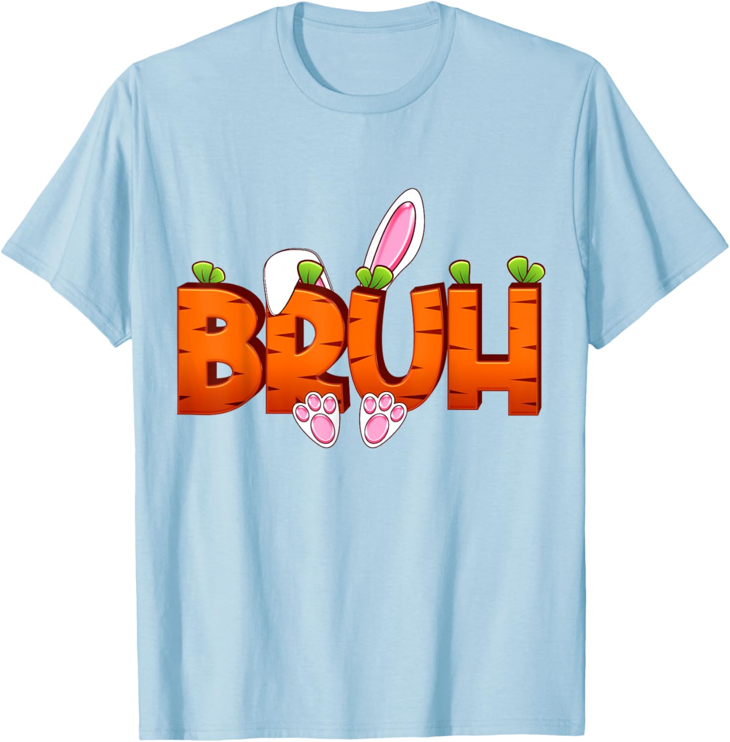 Bruh Easter Day Carrot Bunny Greeting Teens Boys Kids Men T-Shirt