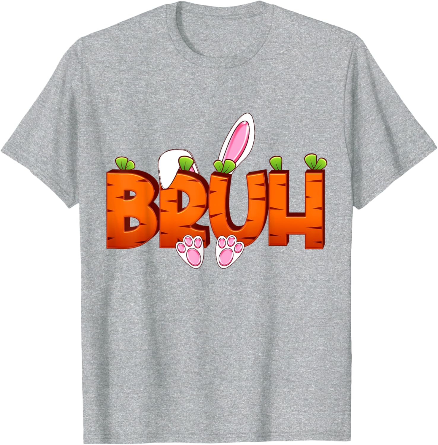 Bruh Easter Day Carrot Bunny Greeting Teens Boys Kids Men T-Shirt